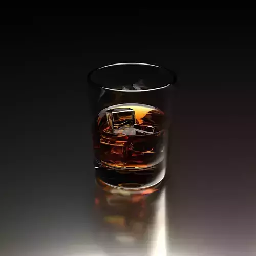 Whiskey tumbler with ice 