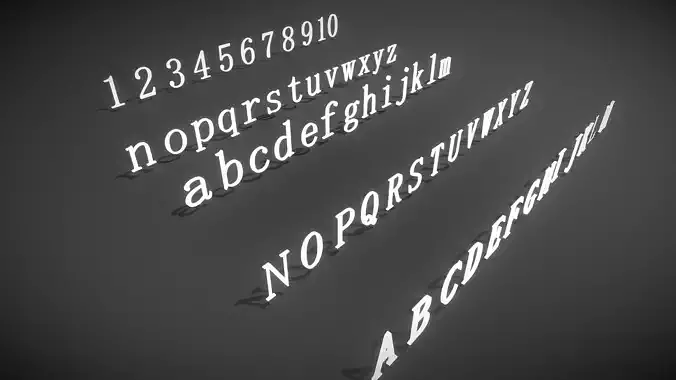 Letters and numbers Low-poly 3D model