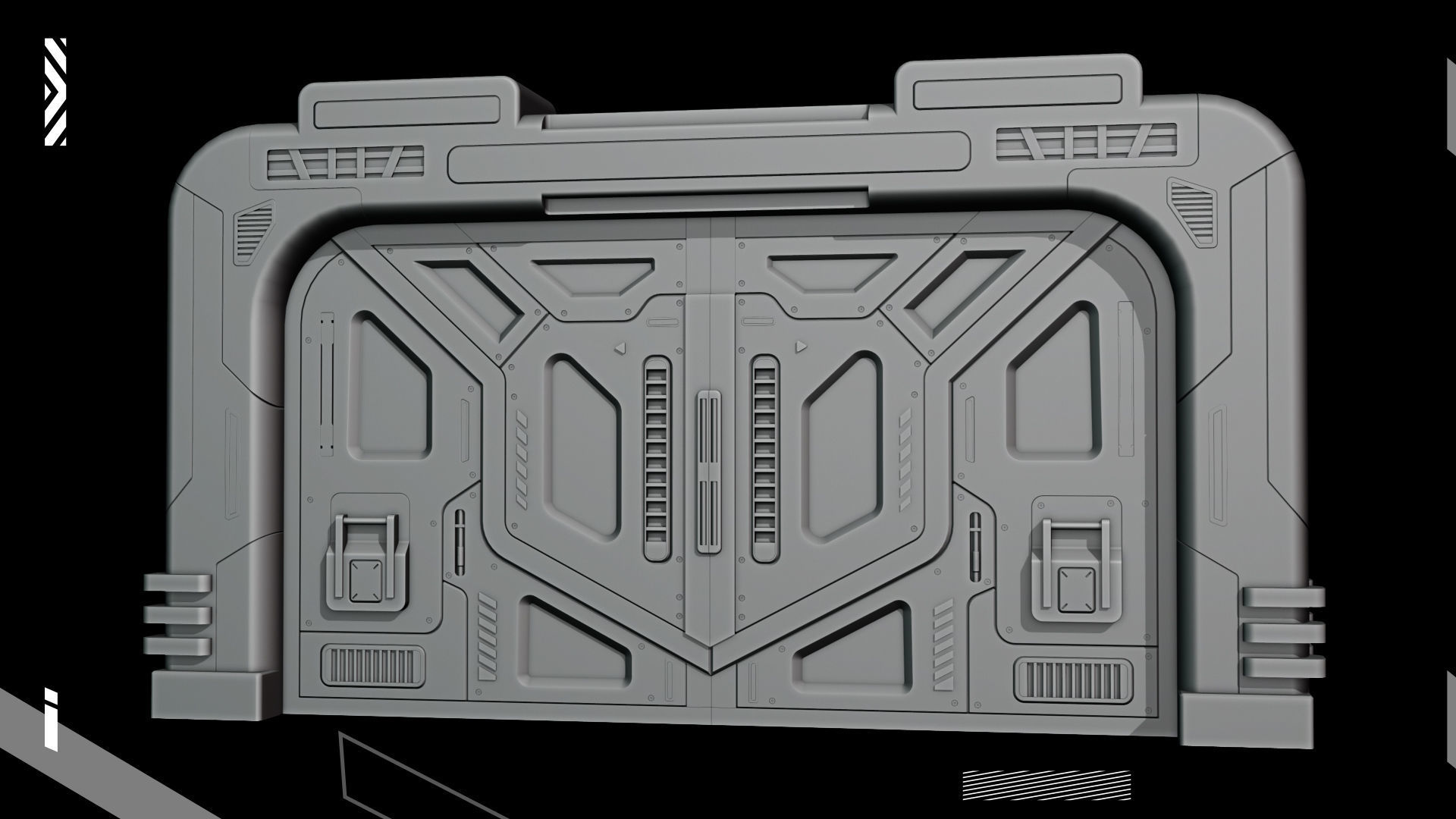 07 scifi door kitbash high detail 3dmodels 3D model_3