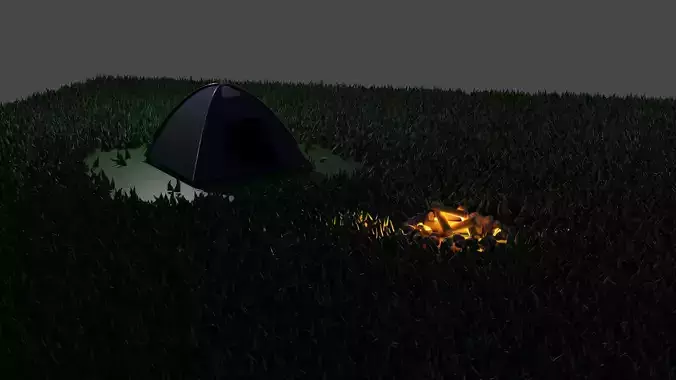 Camping Tent  Low-poly 3D model