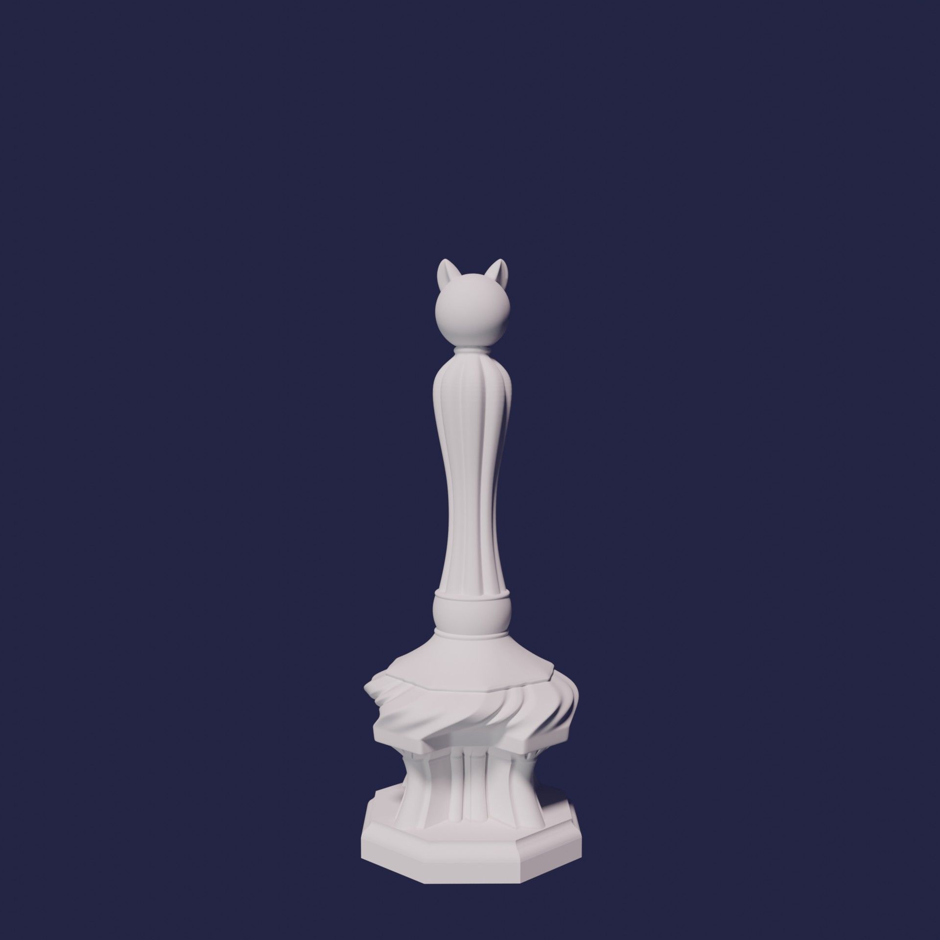 CAT CHESS SET 3D print model_2