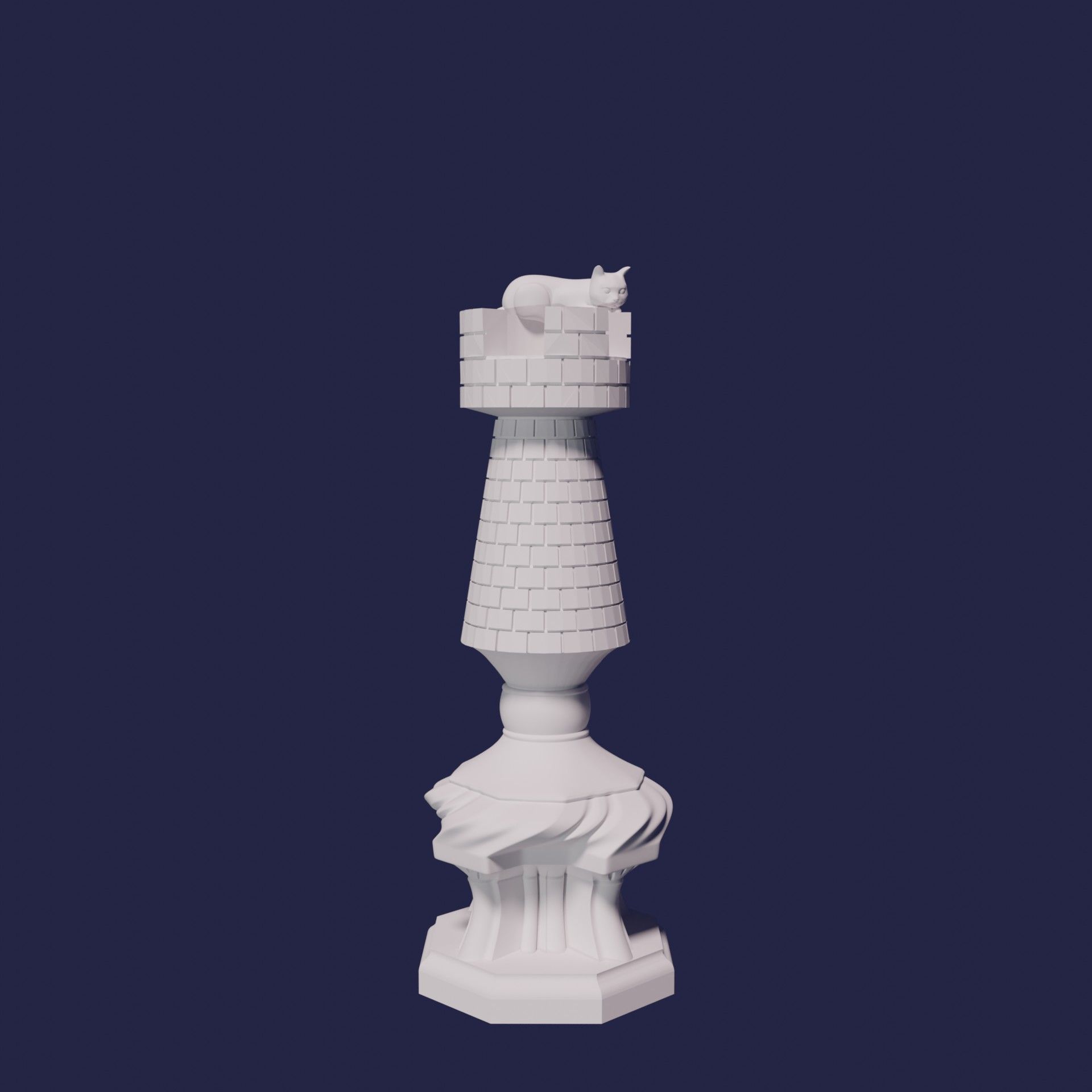 CAT CHESS SET 3D print model_5