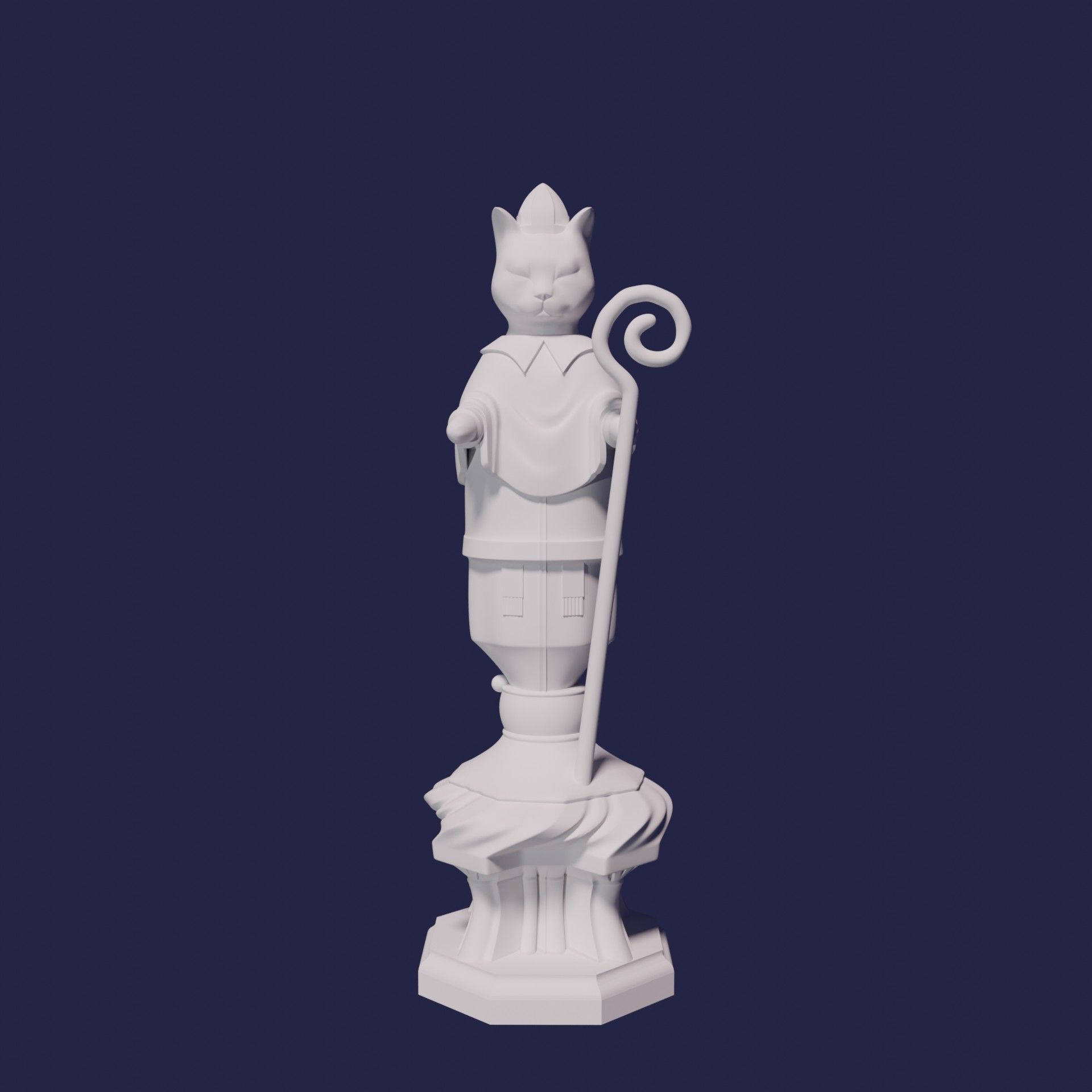 CAT CHESS SET 3D print model_12