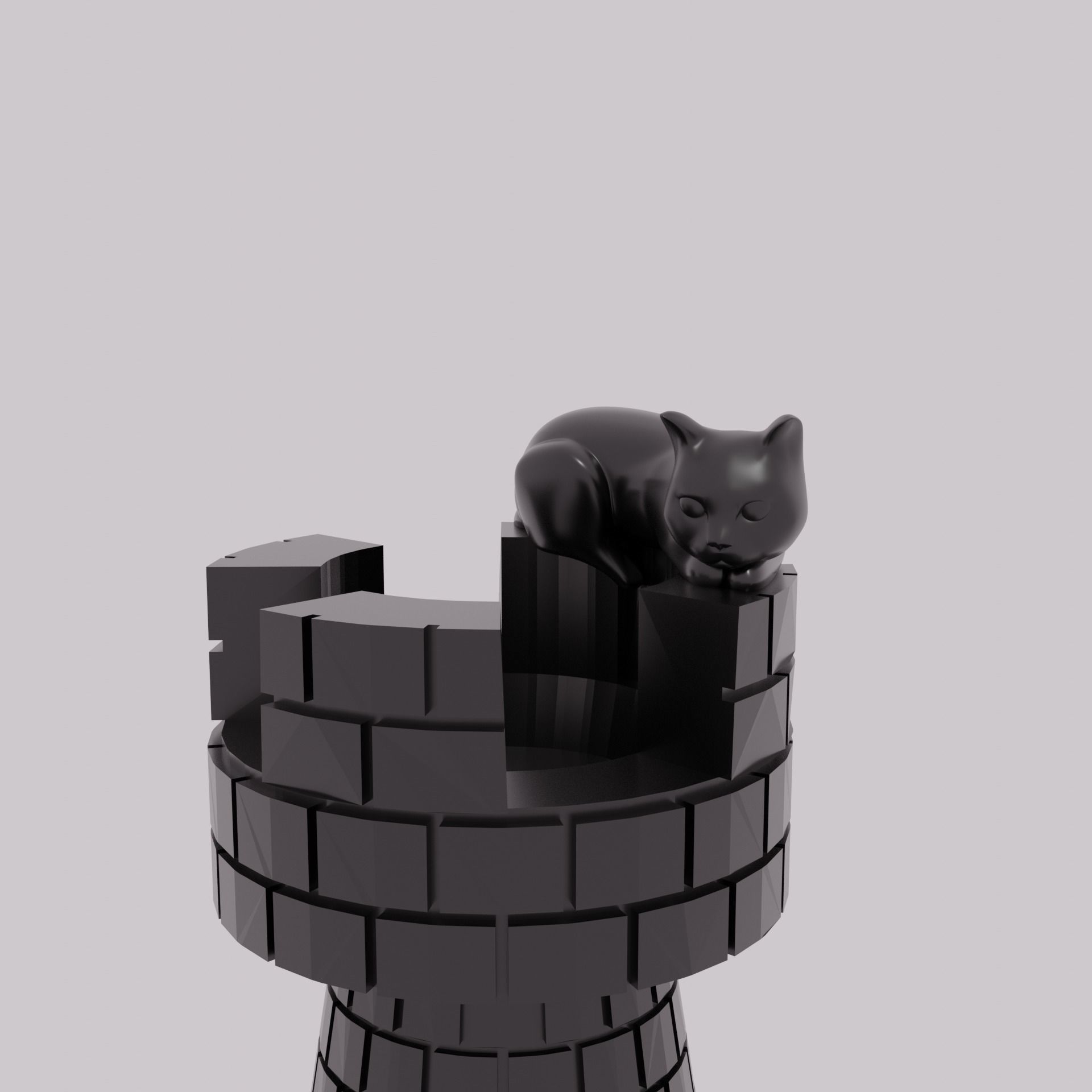 CAT CHESS SET 3D print model_8