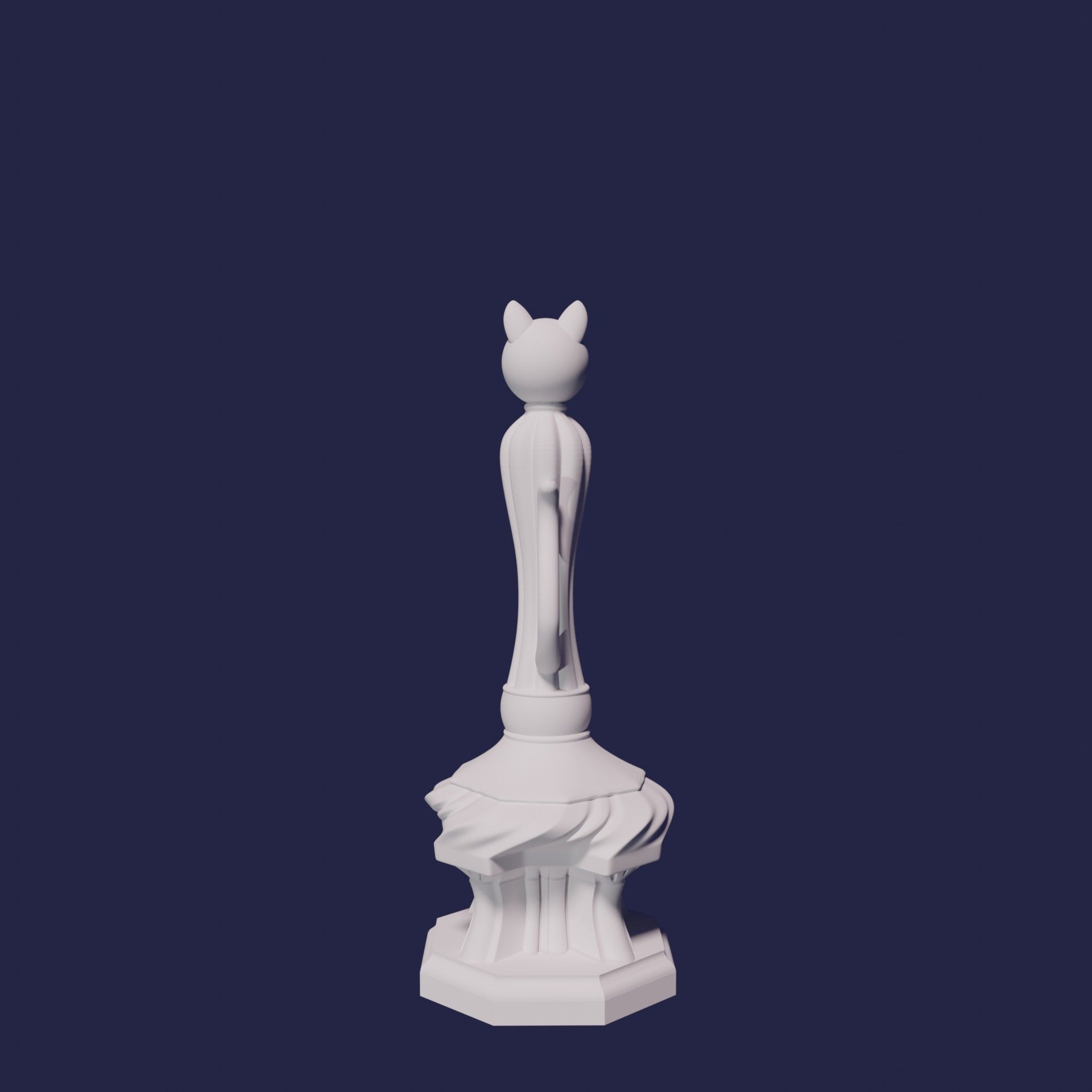 CAT CHESS SET 3D print model_4