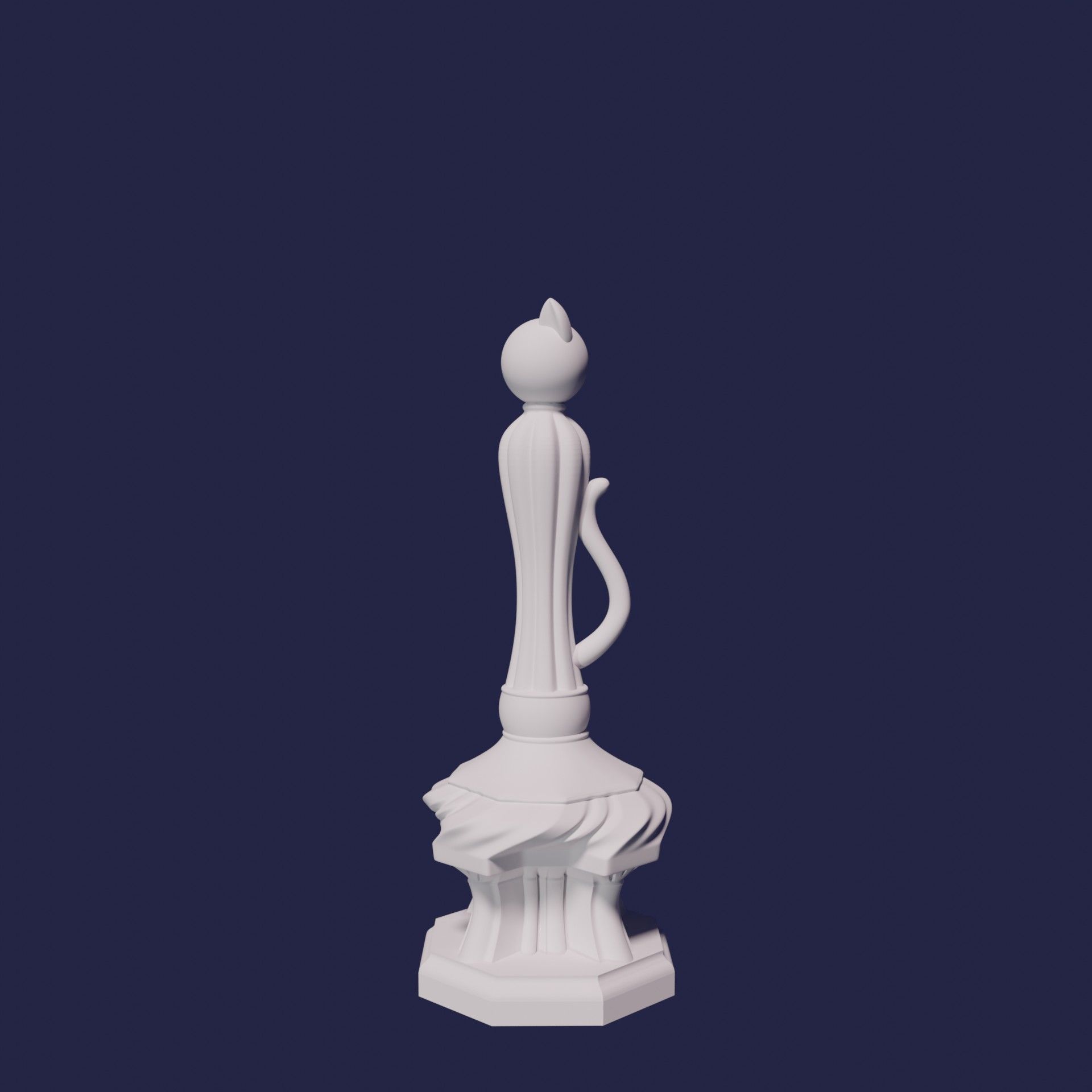 CAT CHESS SET 3D print model_3