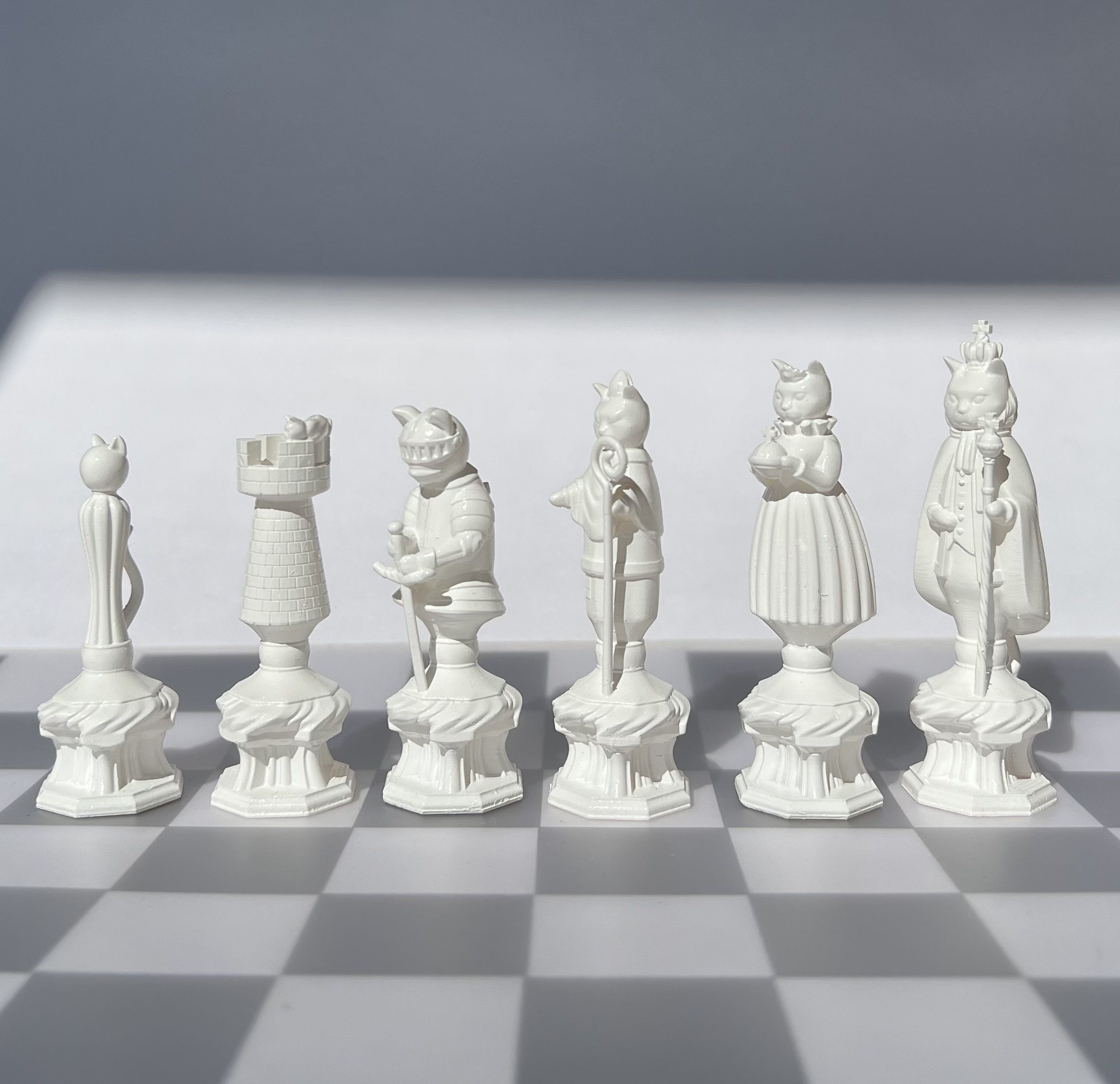 CAT CHESS SET 3D print model_21