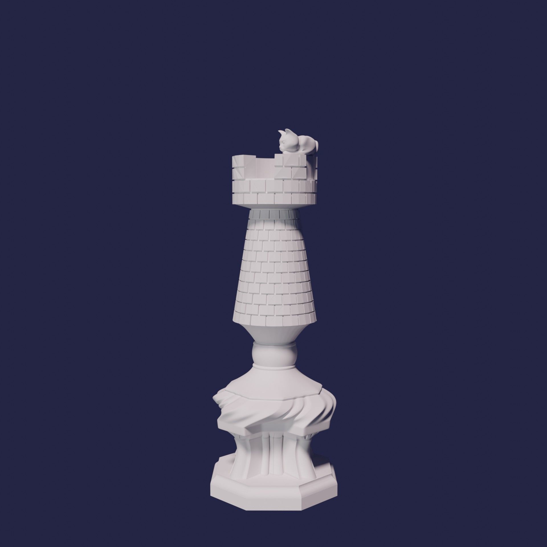 CAT CHESS SET 3D print model_7