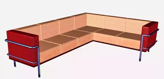Corner long sofa from interior set 3D model