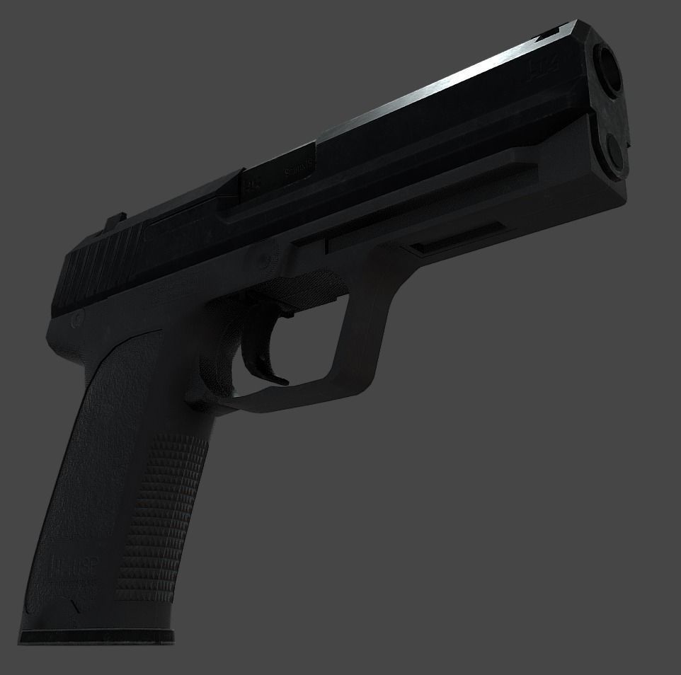 HK USP Match 9mmx19 Low-poly 3D model_3
