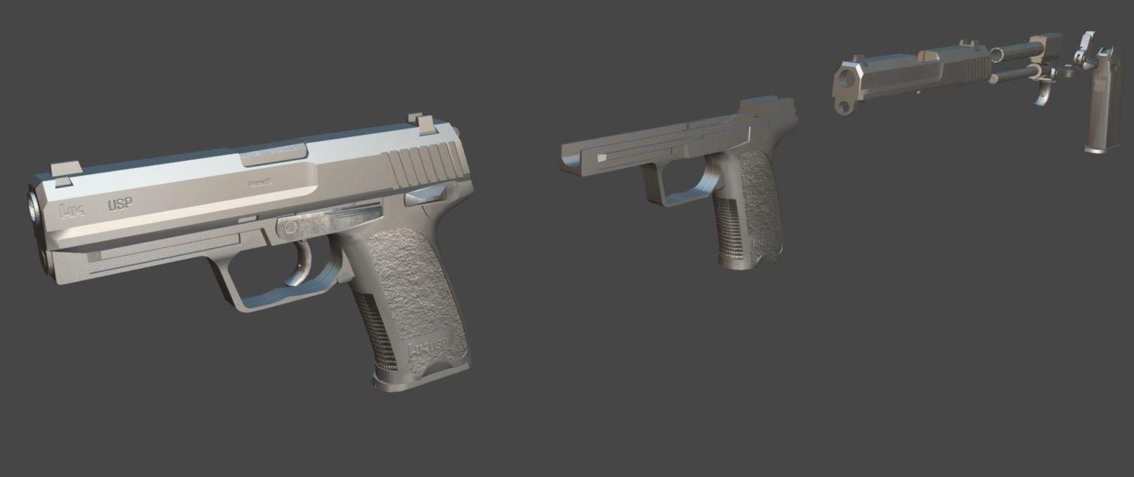 HK USP Match 9mmx19 Low-poly 3D model_26