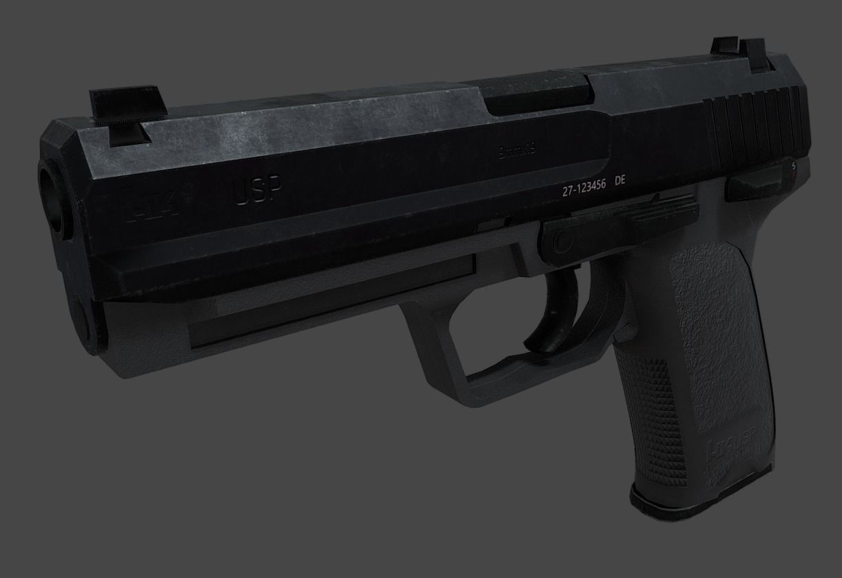 HK USP Match 9mmx19 Low-poly 3D model_1