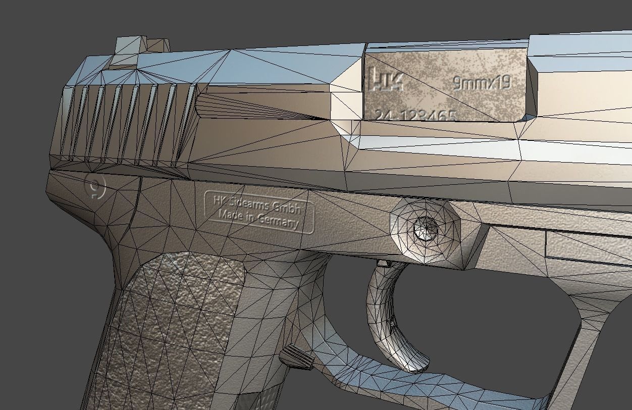 HK USP Match 9mmx19 Low-poly 3D model_49