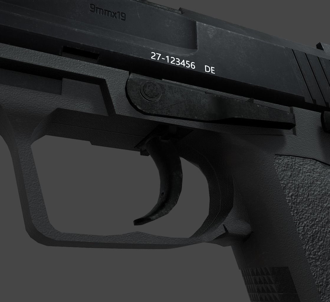 HK USP Match 9mmx19 Low-poly 3D model_6