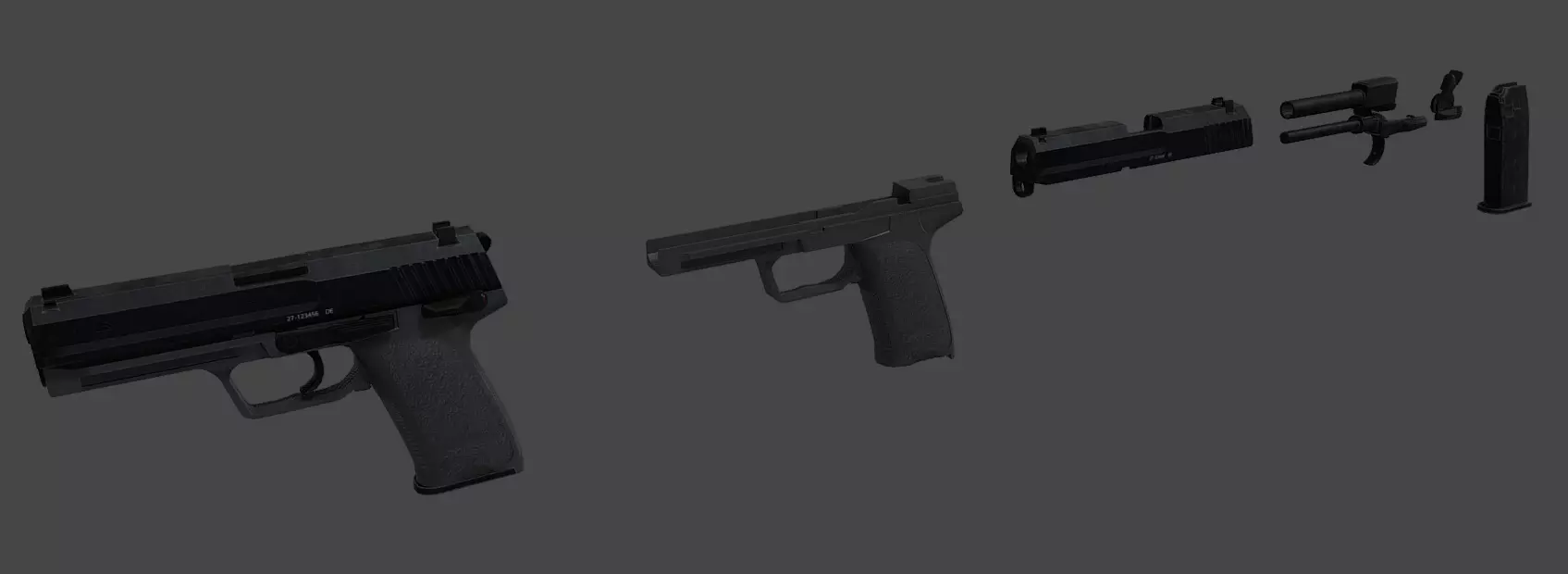 HK USP Match 9mmx19 Low-poly 3D model_0