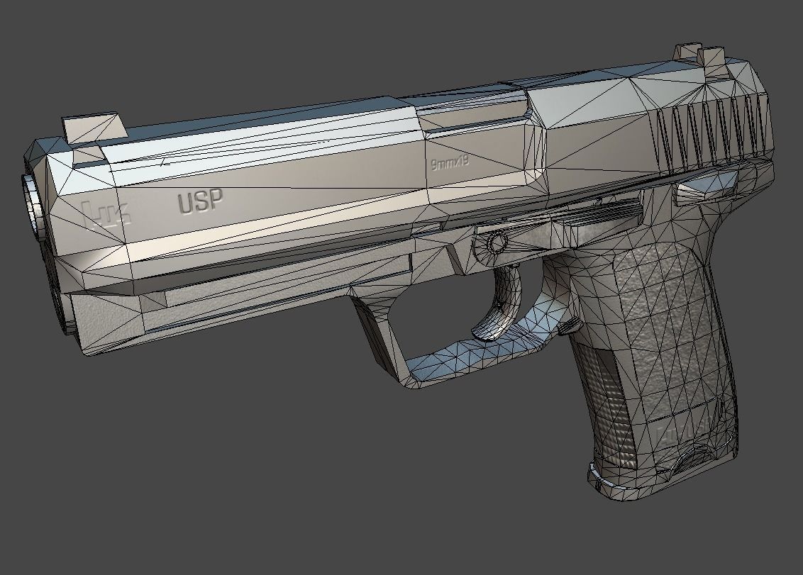 HK USP Match 9mmx19 Low-poly 3D model_38
