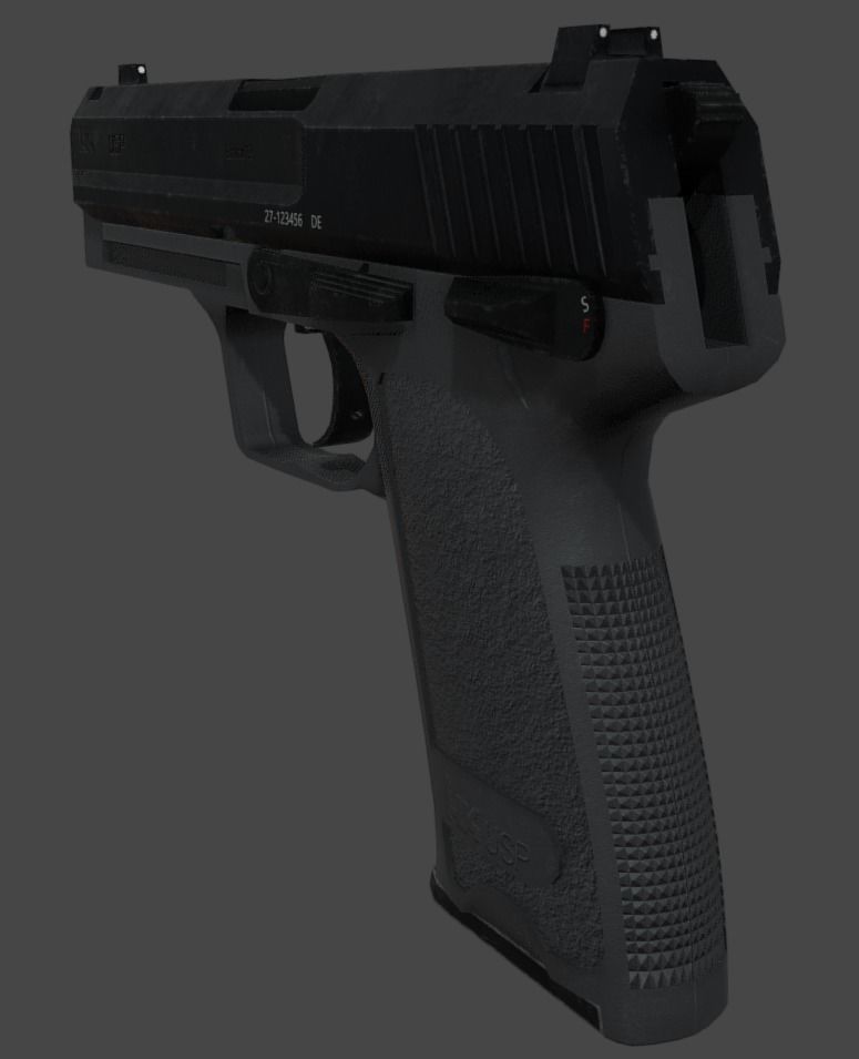 HK USP Match 9mmx19 Low-poly 3D model_5