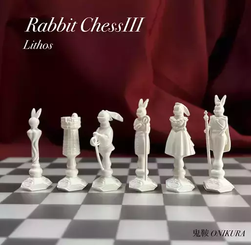 RABBIT CHESS  lithos SET 3D print model