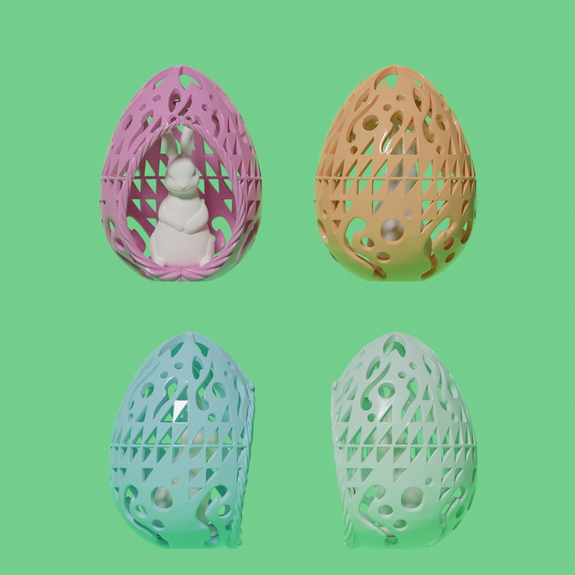 SLEEPING RABBIT IN AN EASTER EGG 3D print model_8