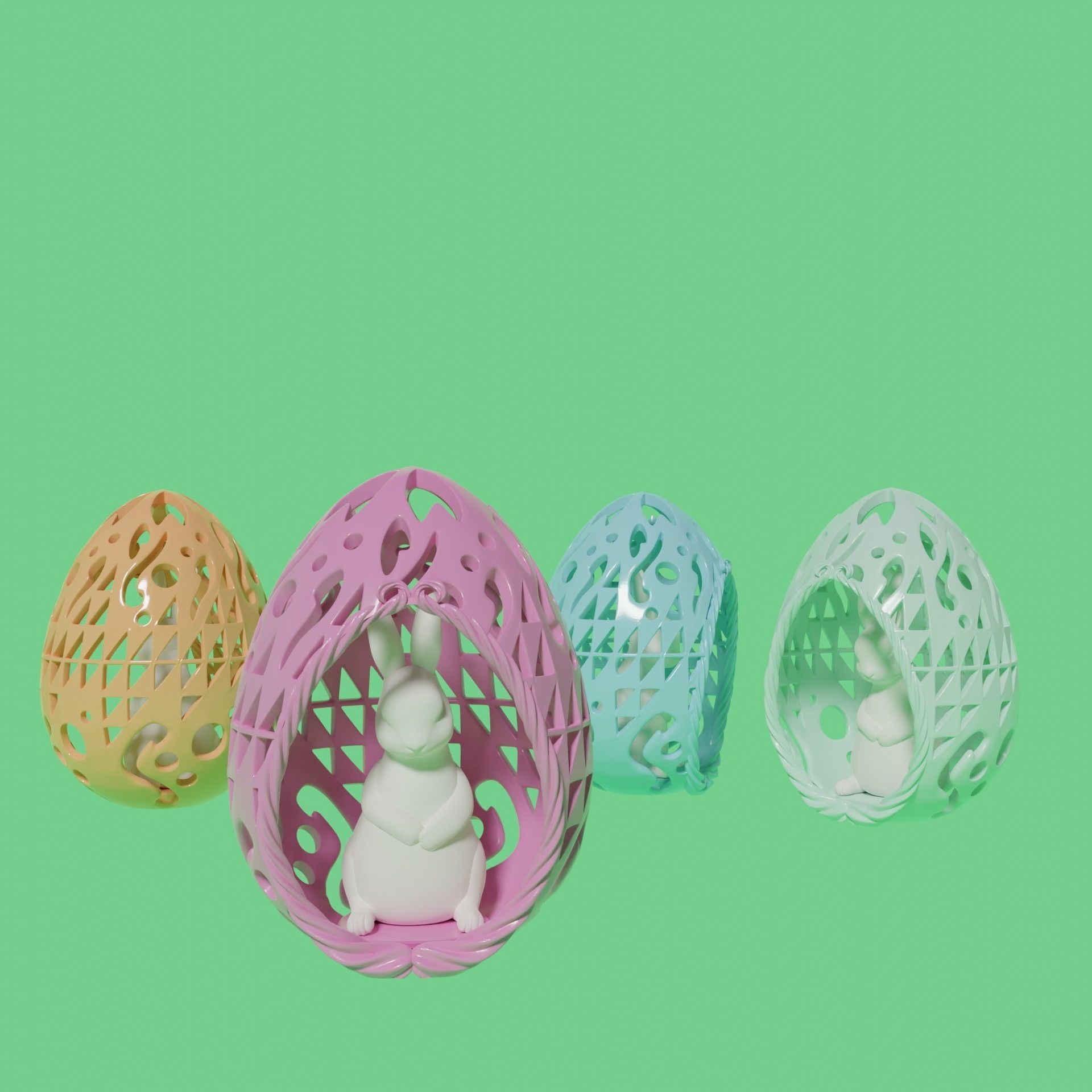 SLEEPING RABBIT IN AN EASTER EGG 3D print model_7