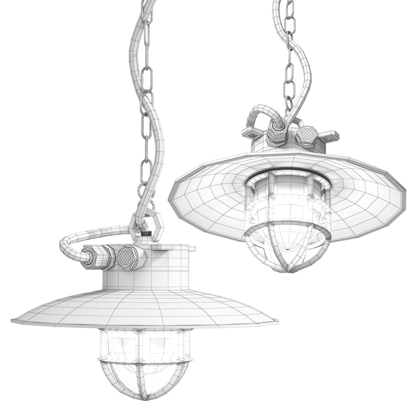 Pendant lamp Brass Explosion Proof 3D model_6