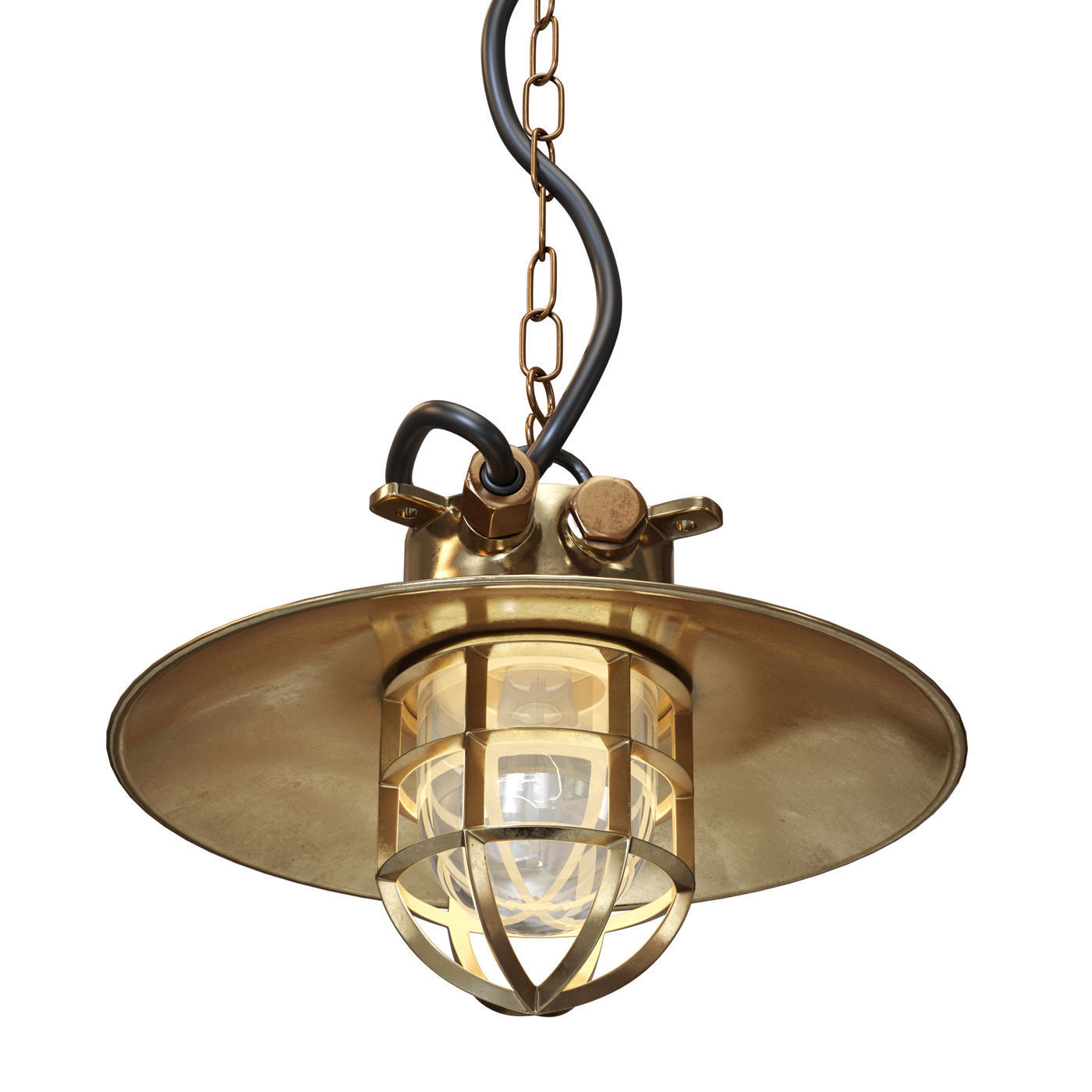 Pendant lamp Brass Explosion Proof 3D model_2