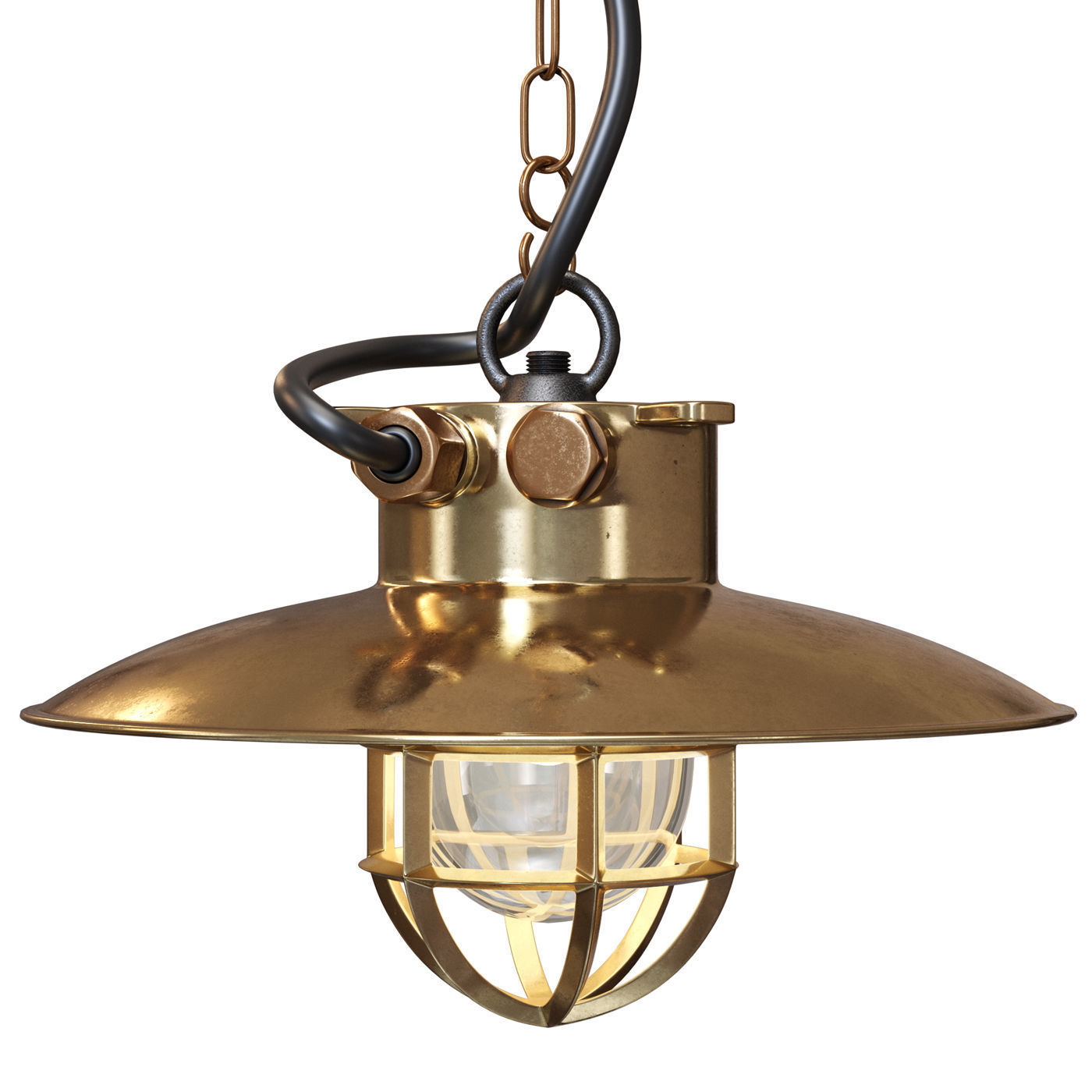 Pendant lamp Brass Explosion Proof 3D model_1