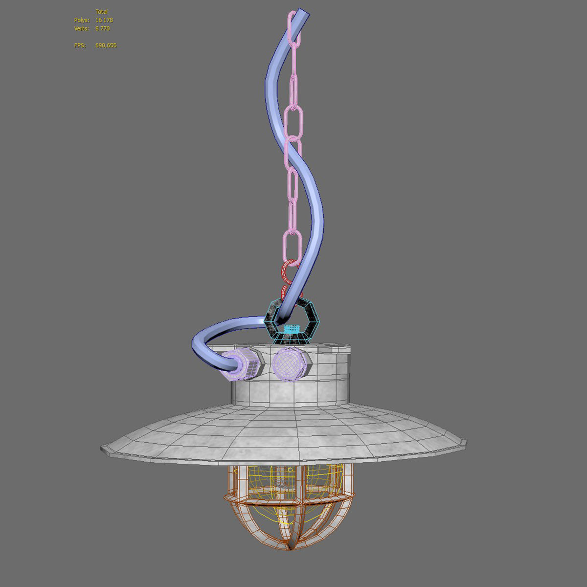 Pendant lamp Brass Explosion Proof 3D model_7