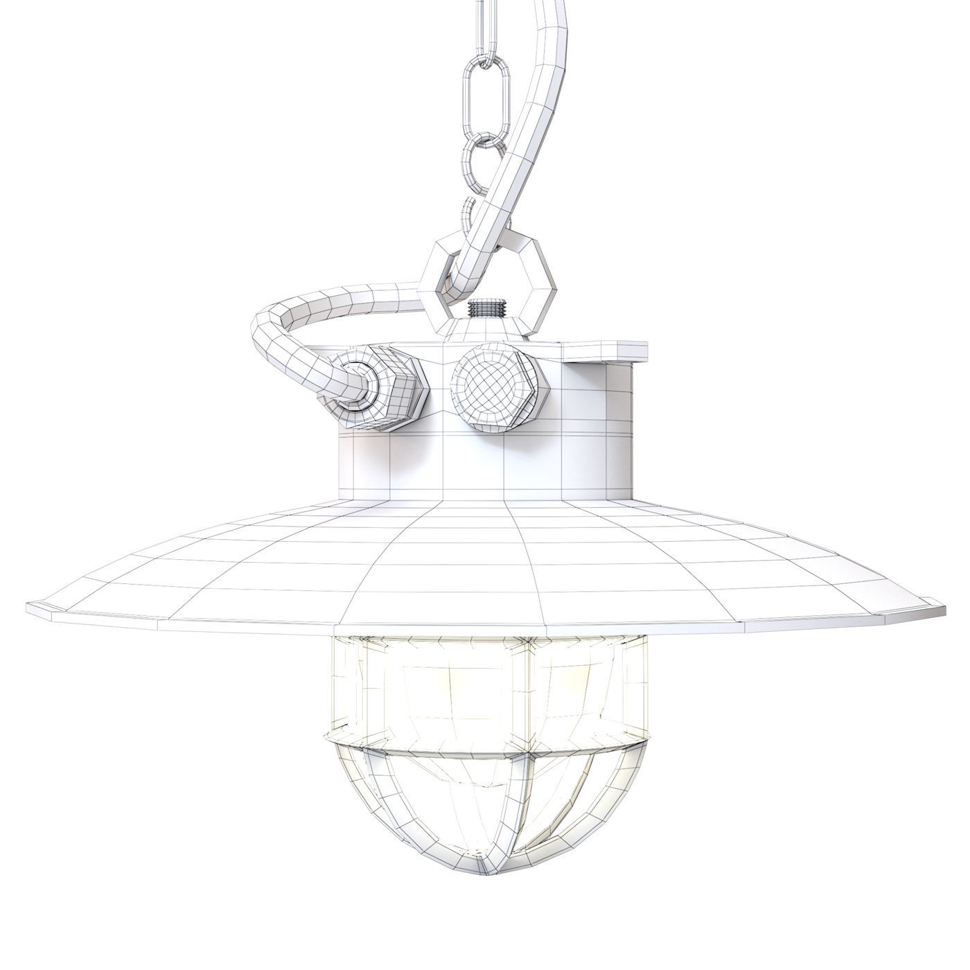 Pendant lamp Brass Explosion Proof 3D model_4