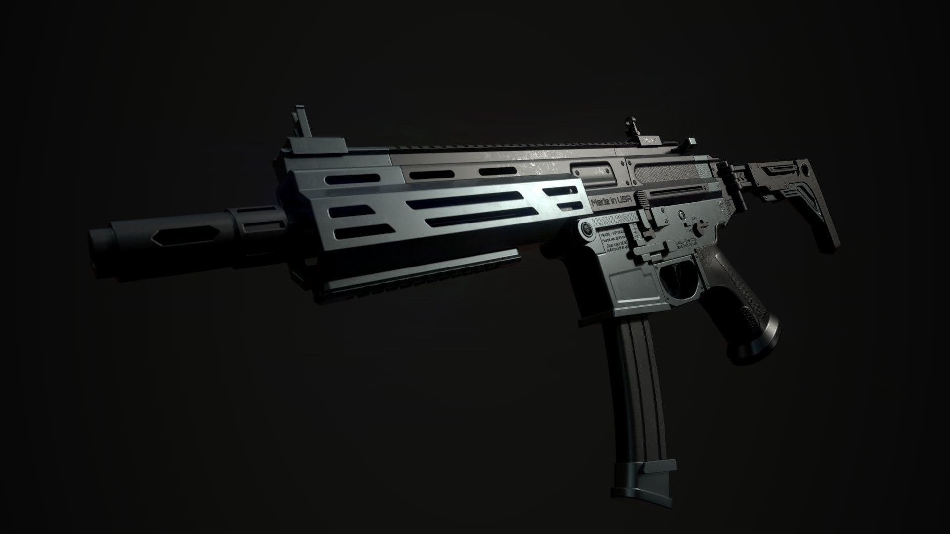 SP SABER SMG Low-poly 3D model_4