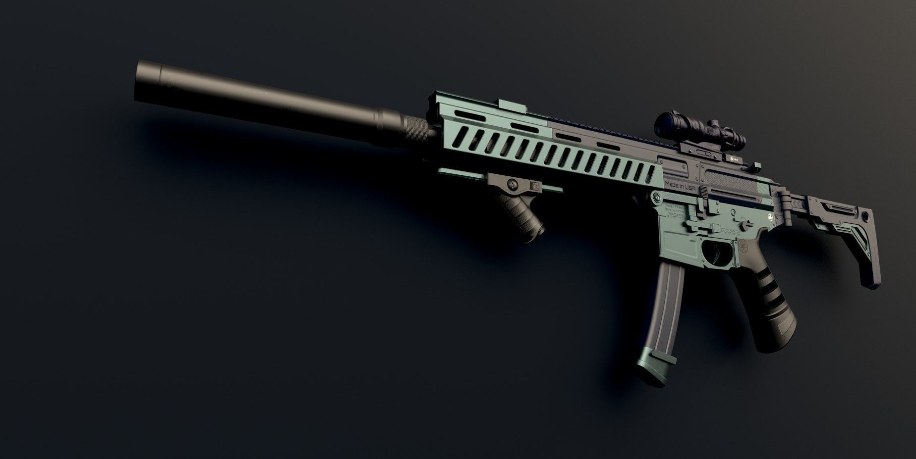 SP SABER SMG Low-poly 3D model_1