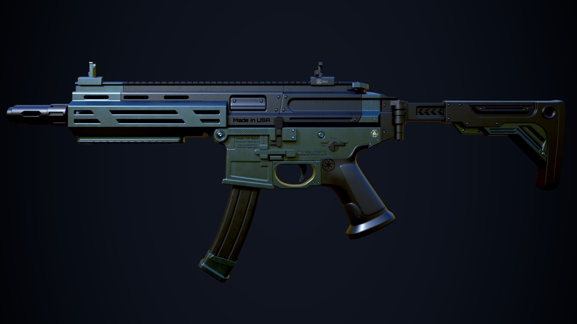 SP SABER SMG Low-poly 3D model_5