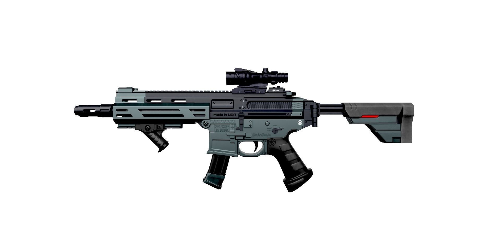 SP SABER SMG Low-poly 3D model_11