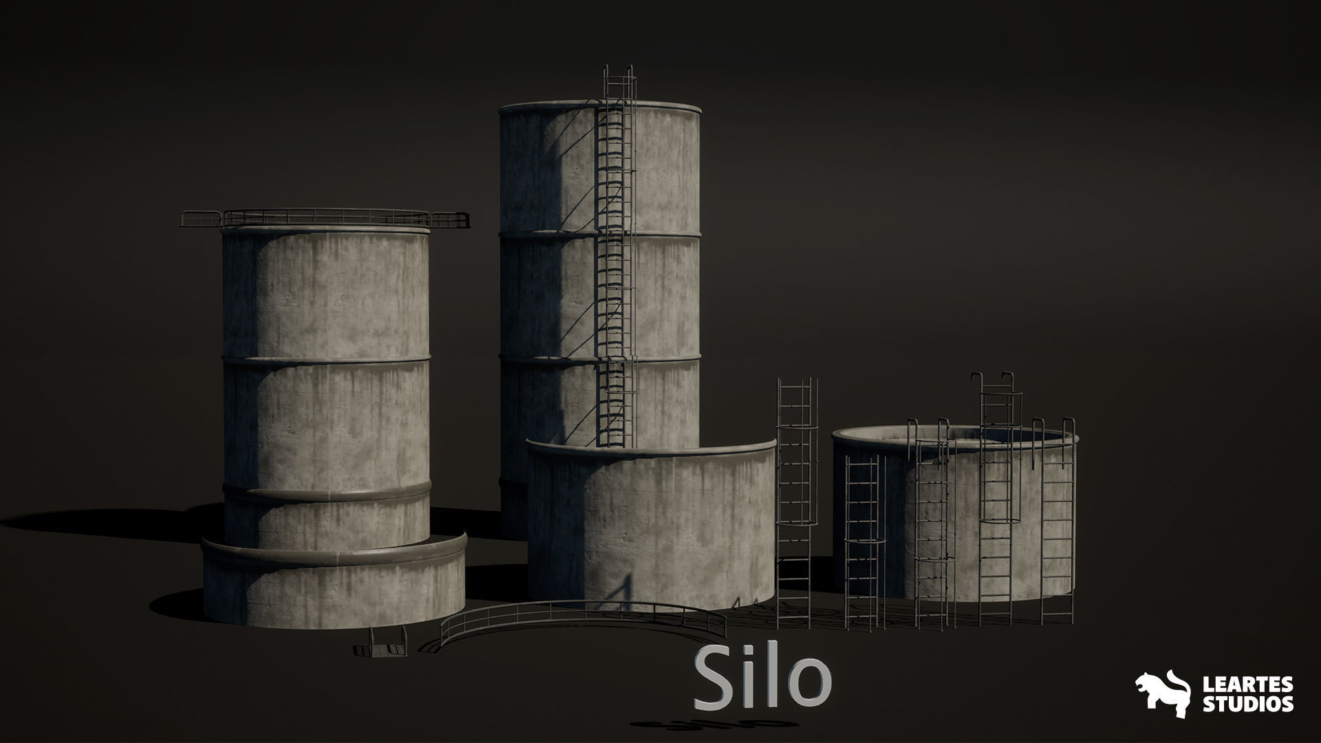 Abandoned Industrial Factory Environment Low-poly 3D model_10