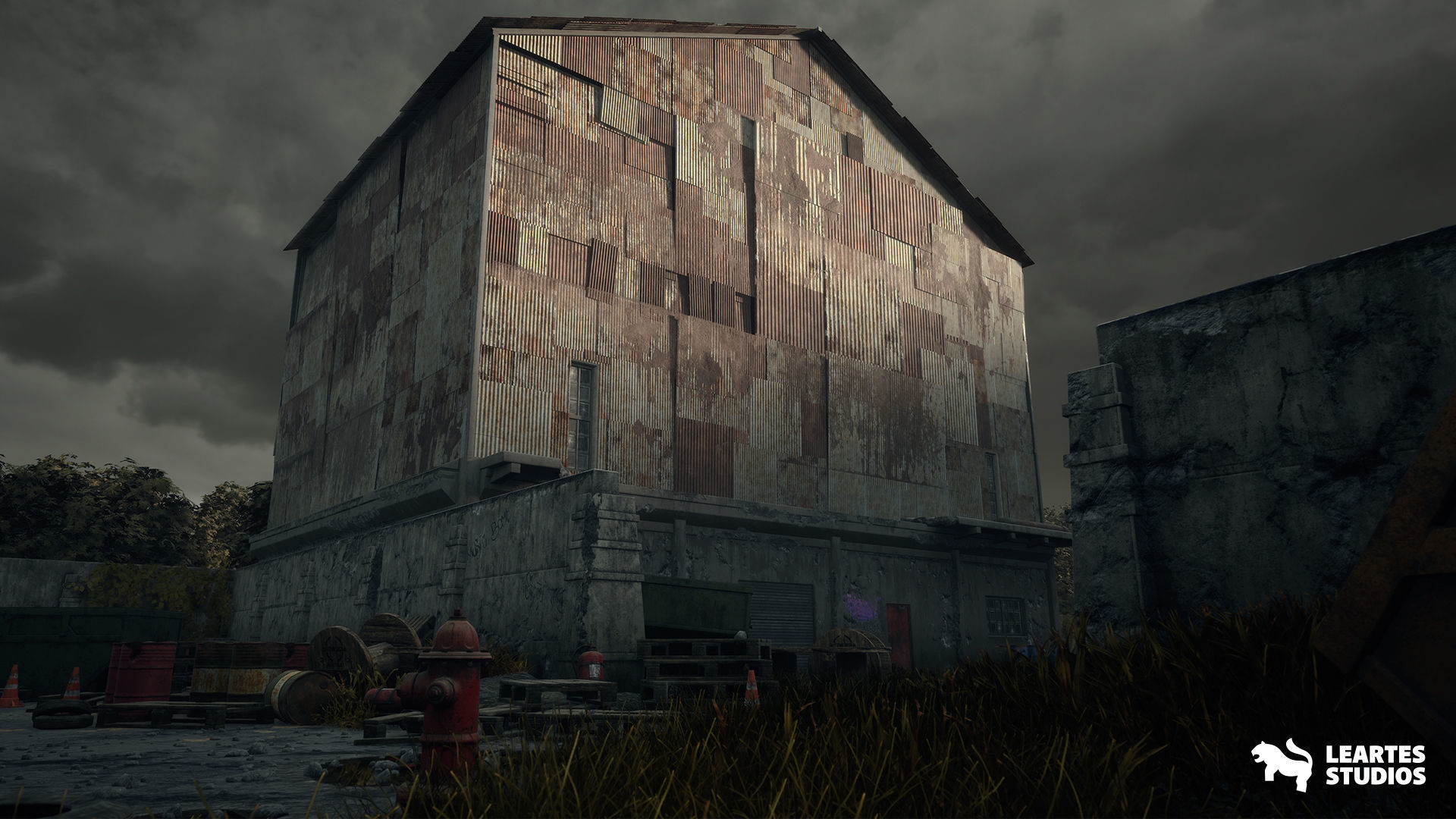 Abandoned Industrial Factory Environment Low-poly 3D model_5