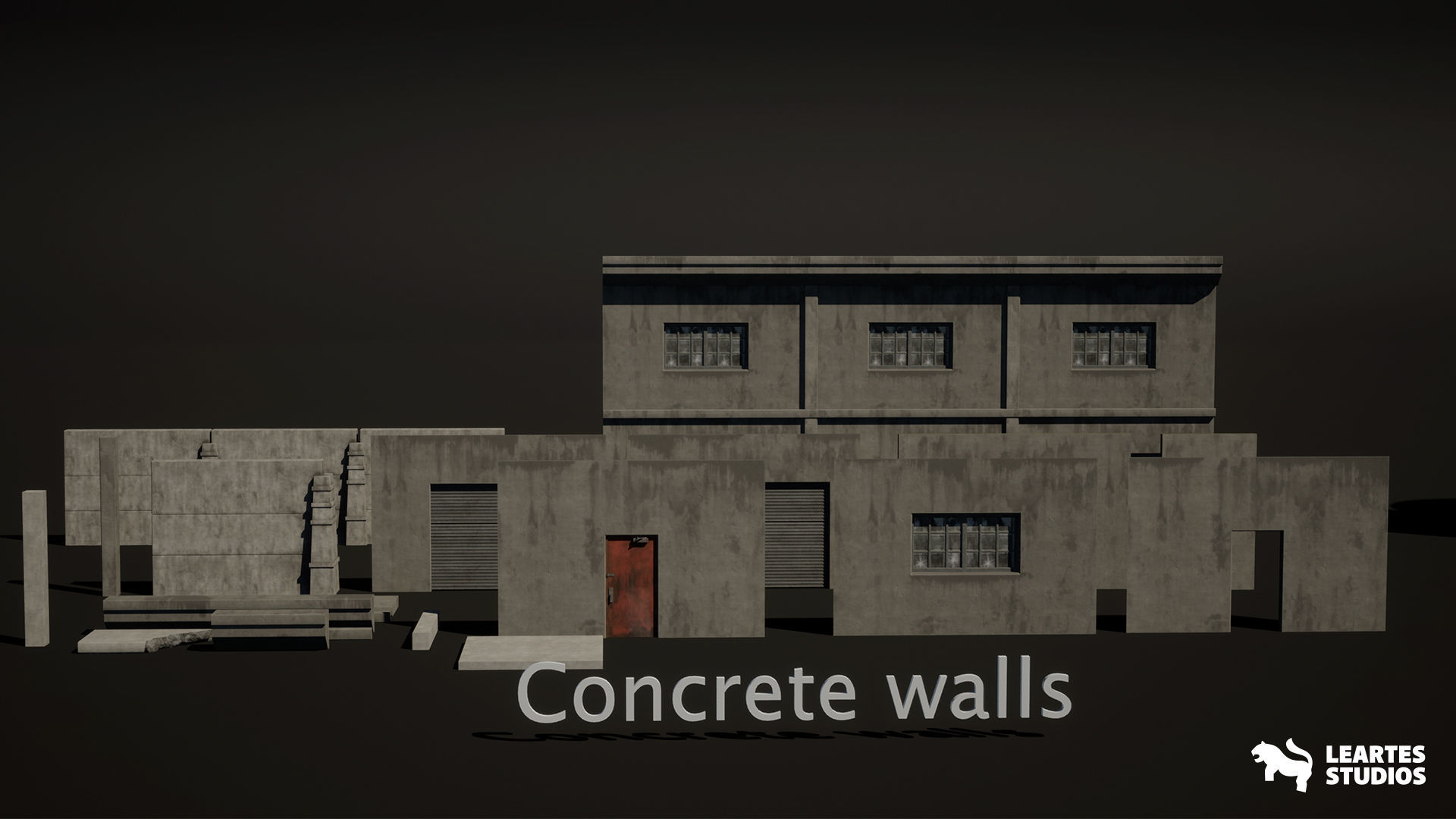 Abandoned Industrial Factory Environment Low-poly 3D model_9