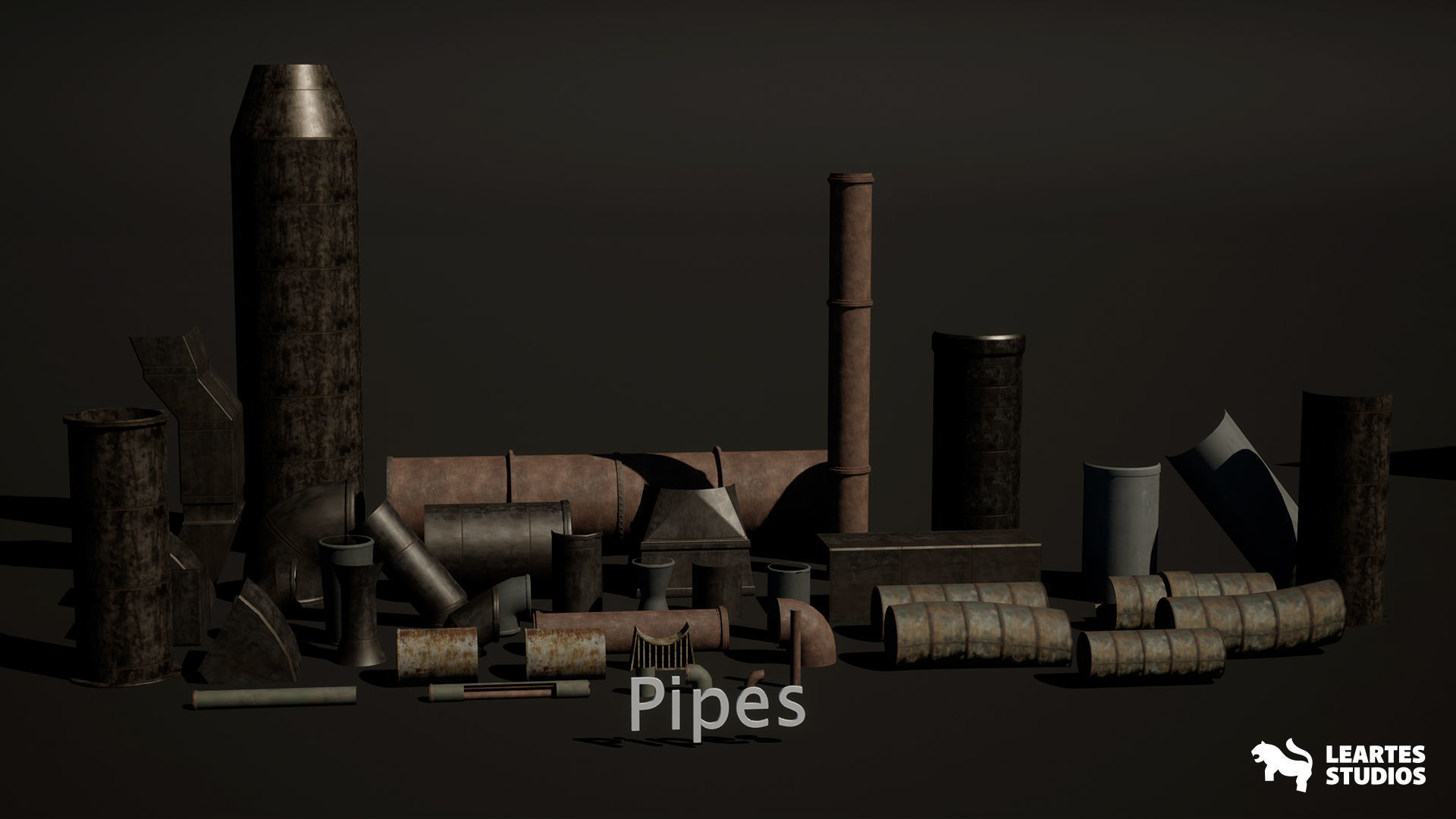 Abandoned Industrial Factory Environment Low-poly 3D model_11