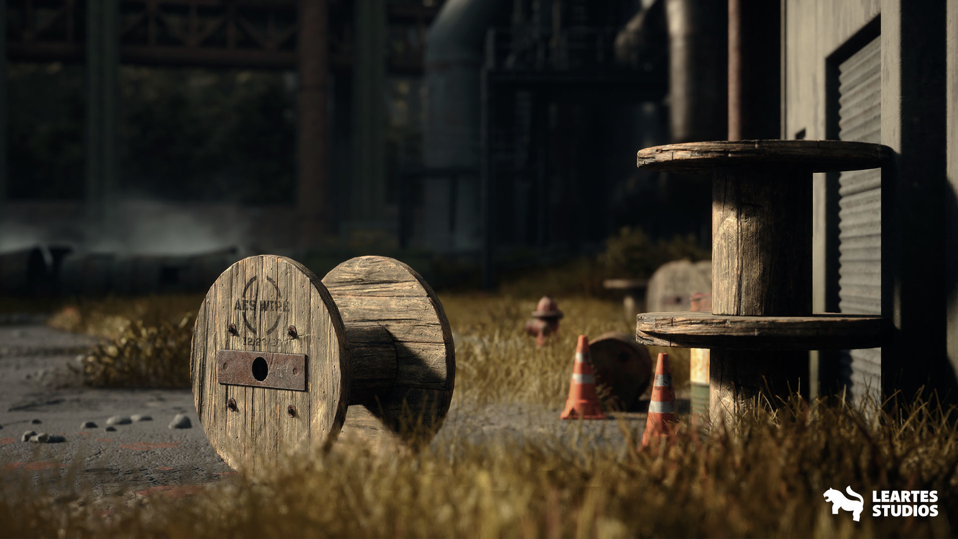 Abandoned Industrial Factory Environment Low-poly 3D model_17