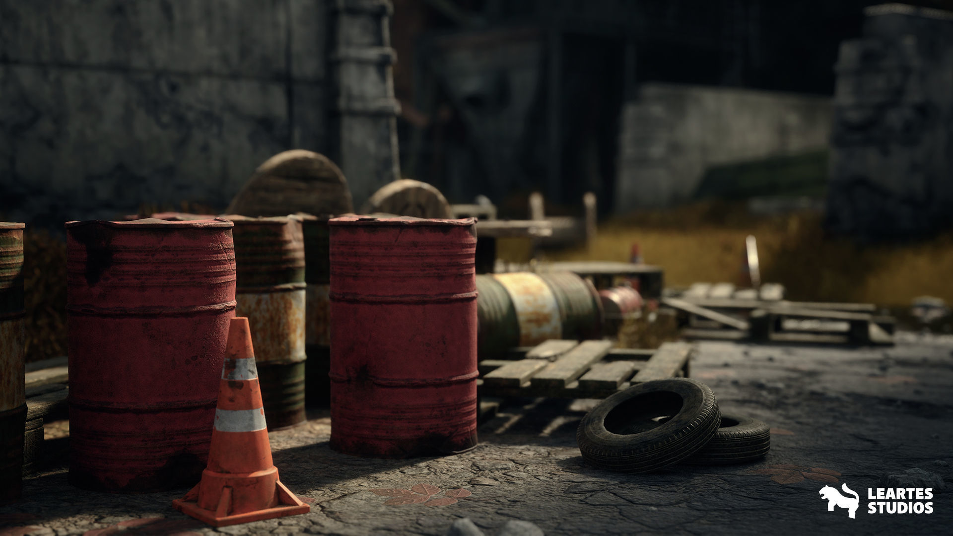 Abandoned Industrial Factory Environment Low-poly 3D model_12