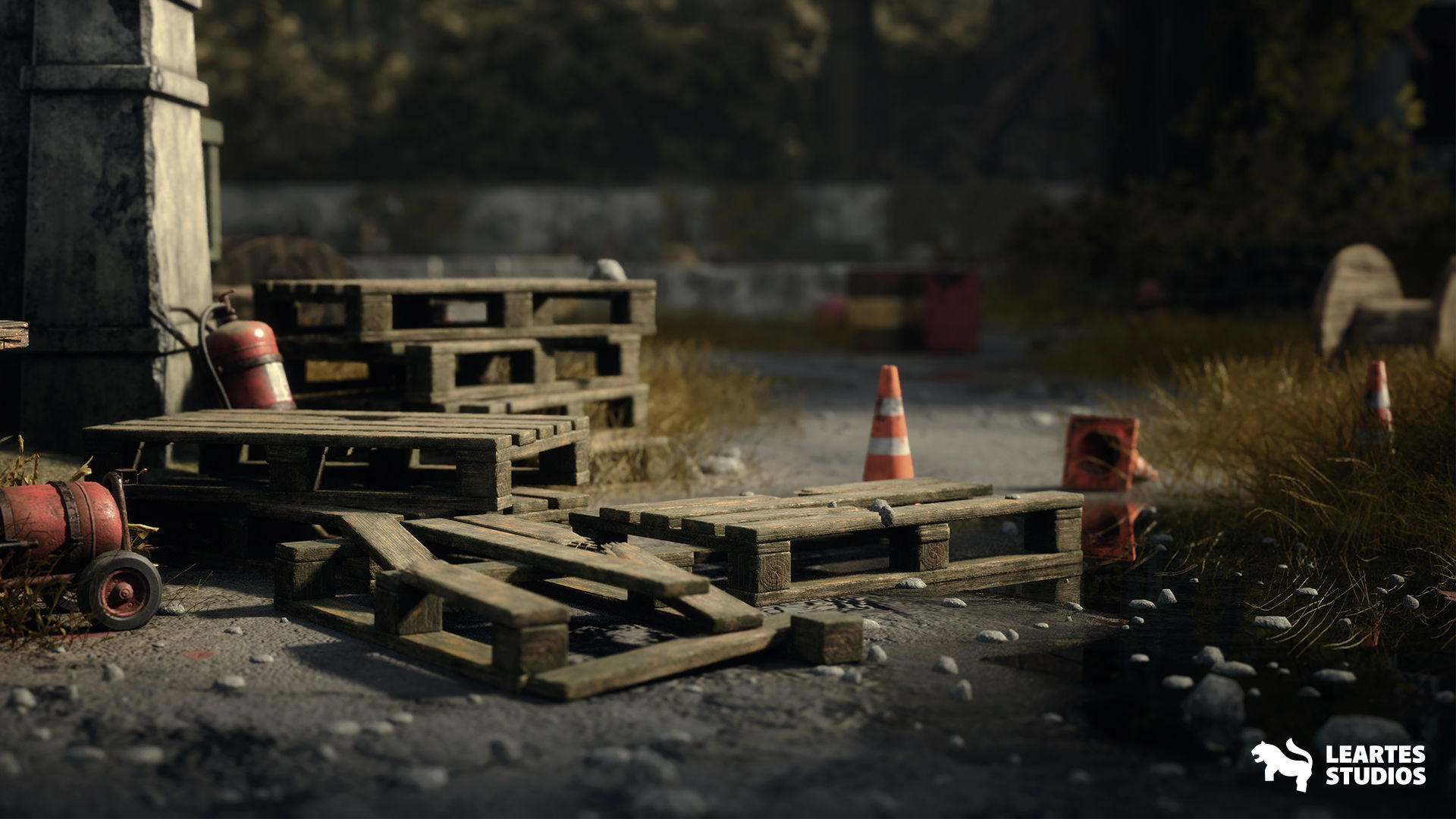Abandoned Industrial Factory Environment Low-poly 3D model_14