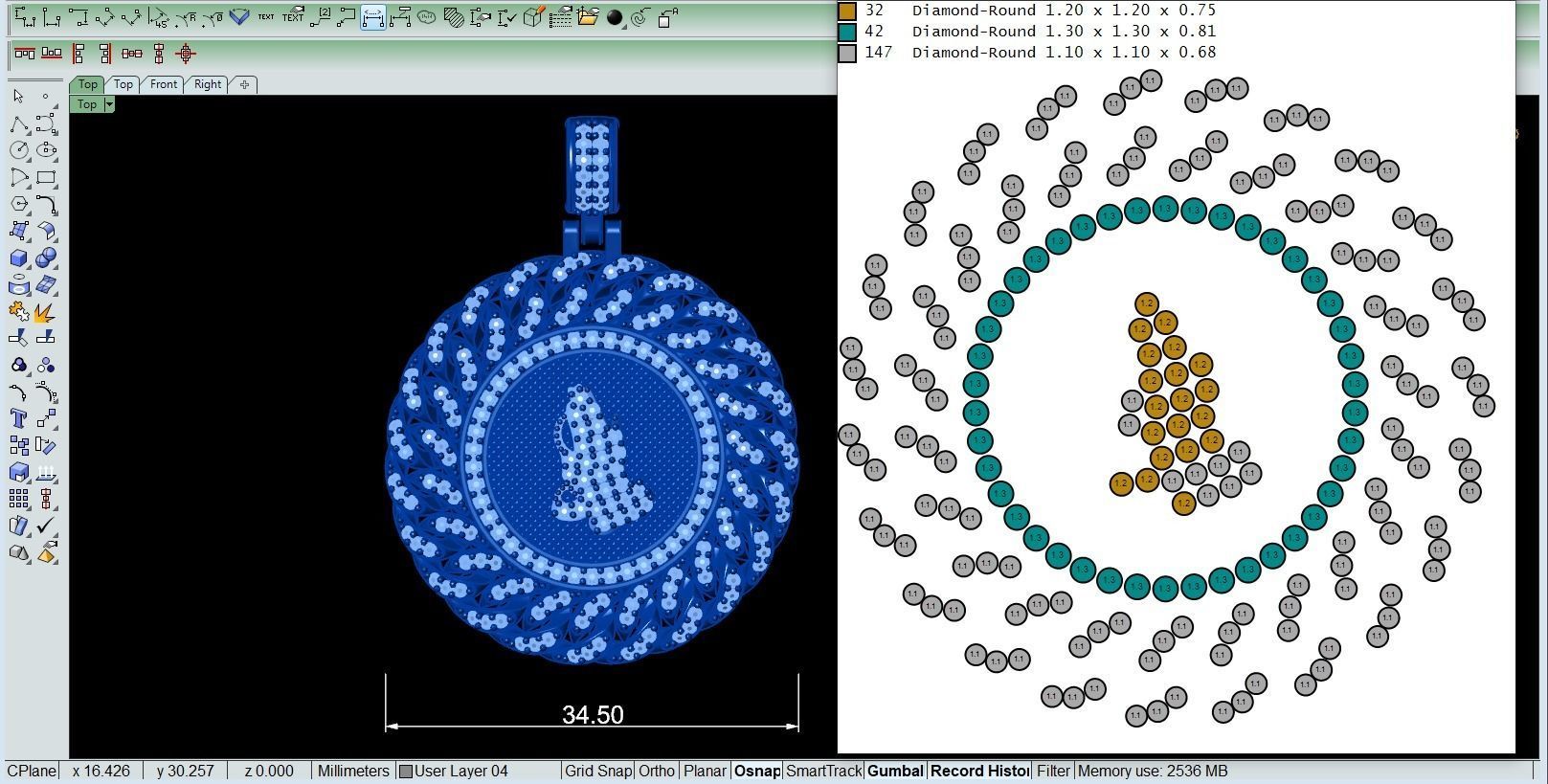 CUBAN Link PENDANT 3D print model_3