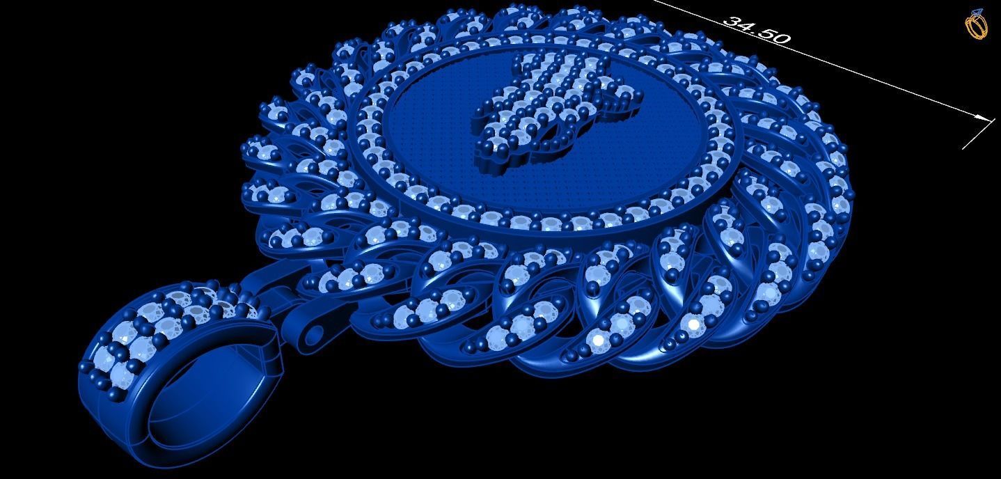 CUBAN Link PENDANT 3D print model_6