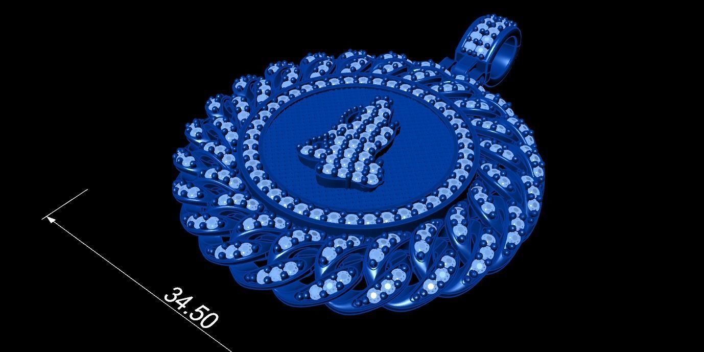 CUBAN Link PENDANT 3D print model_4