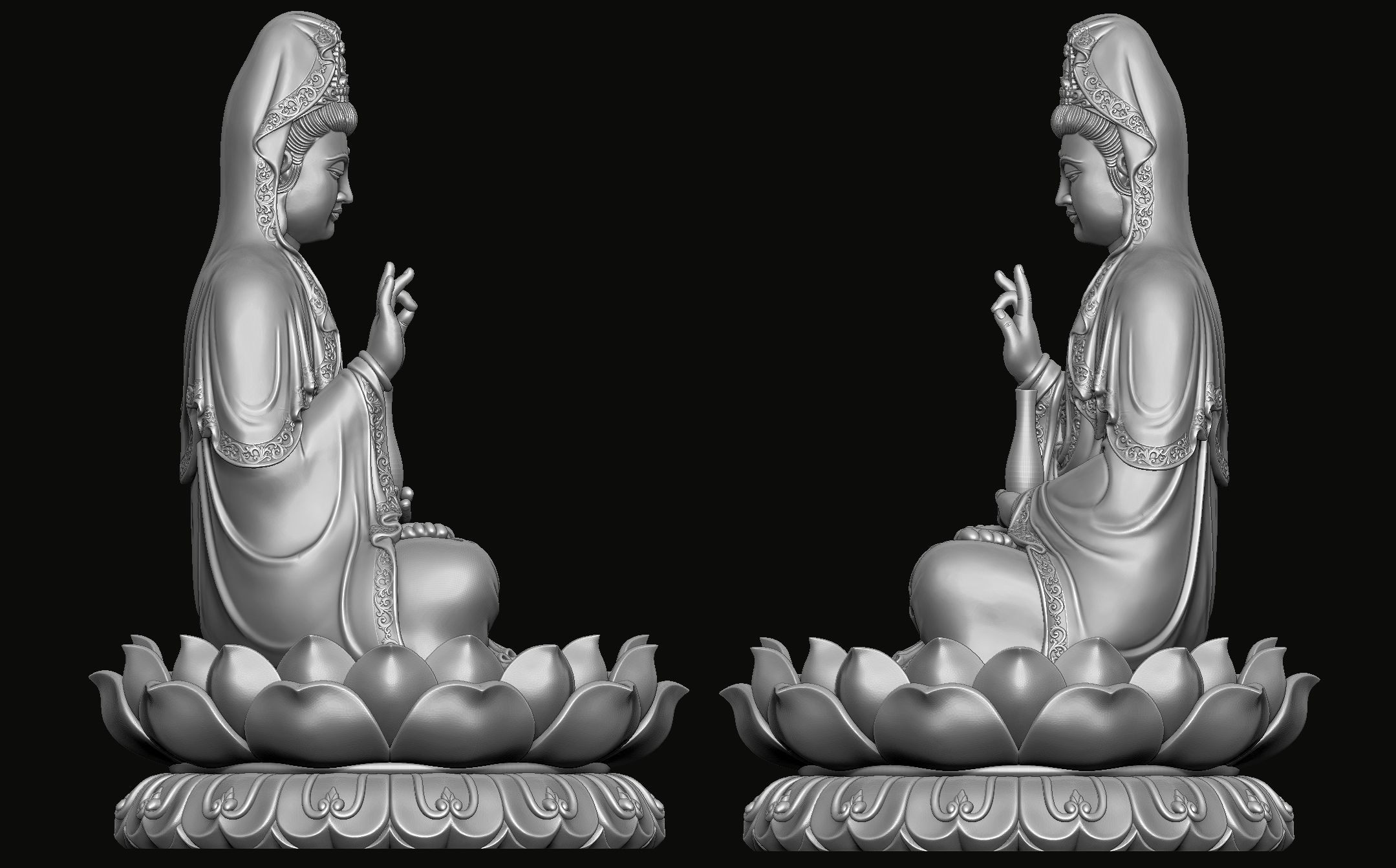 Guanyin Statue 3D print model_2
