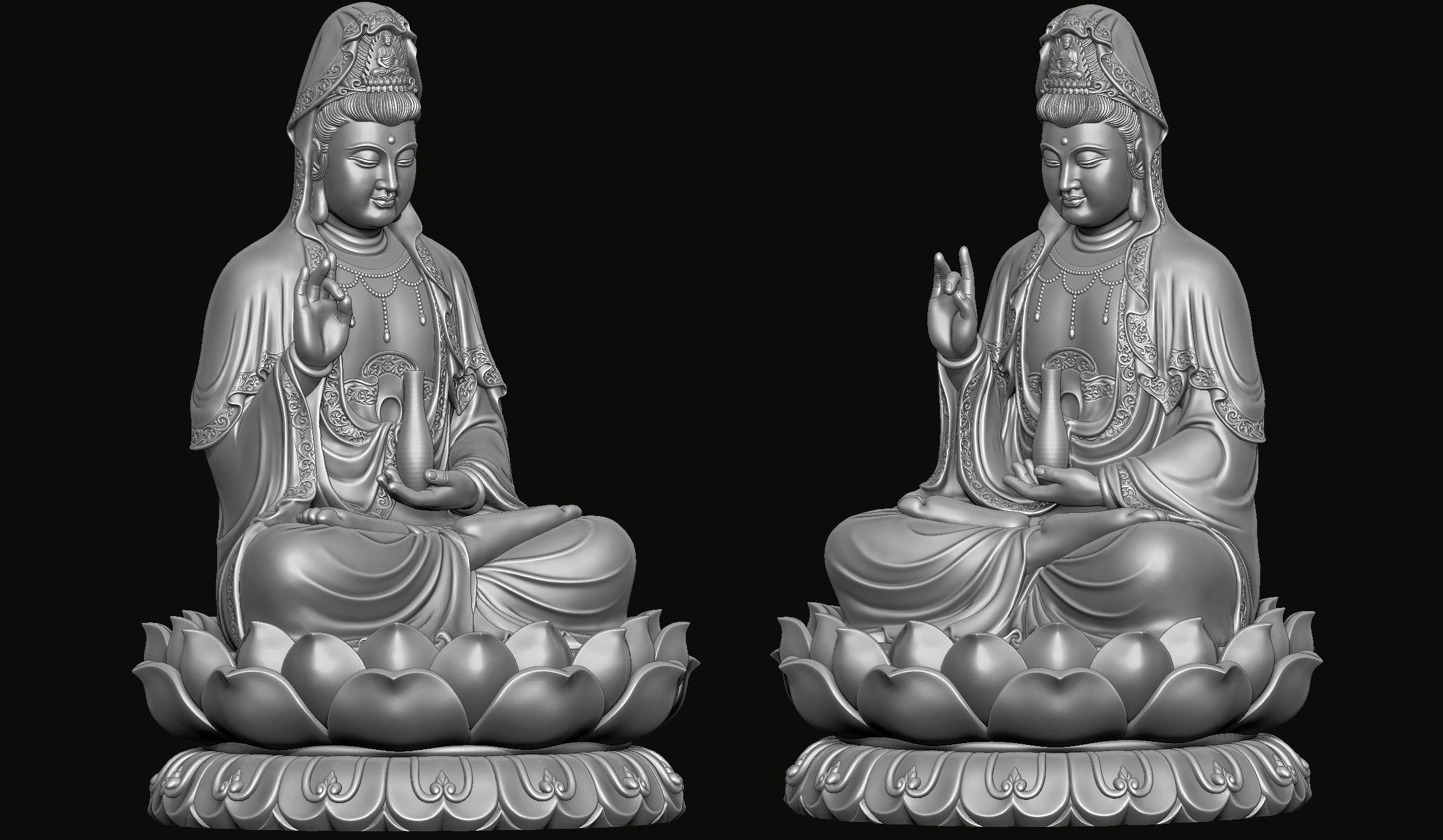 Guanyin Statue 3D print model_3