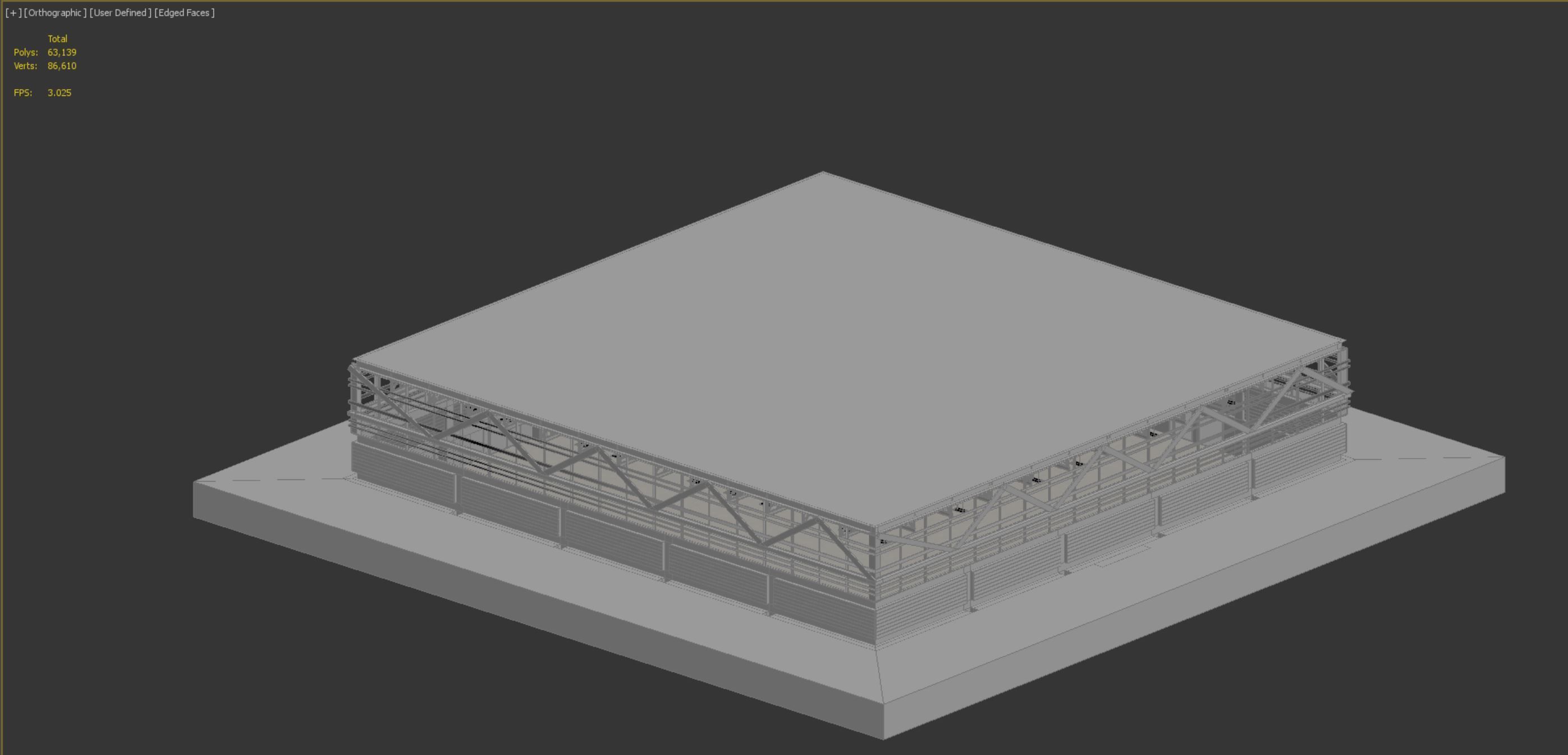 Lowpoly warehouse 11 Low-poly 3D model_10