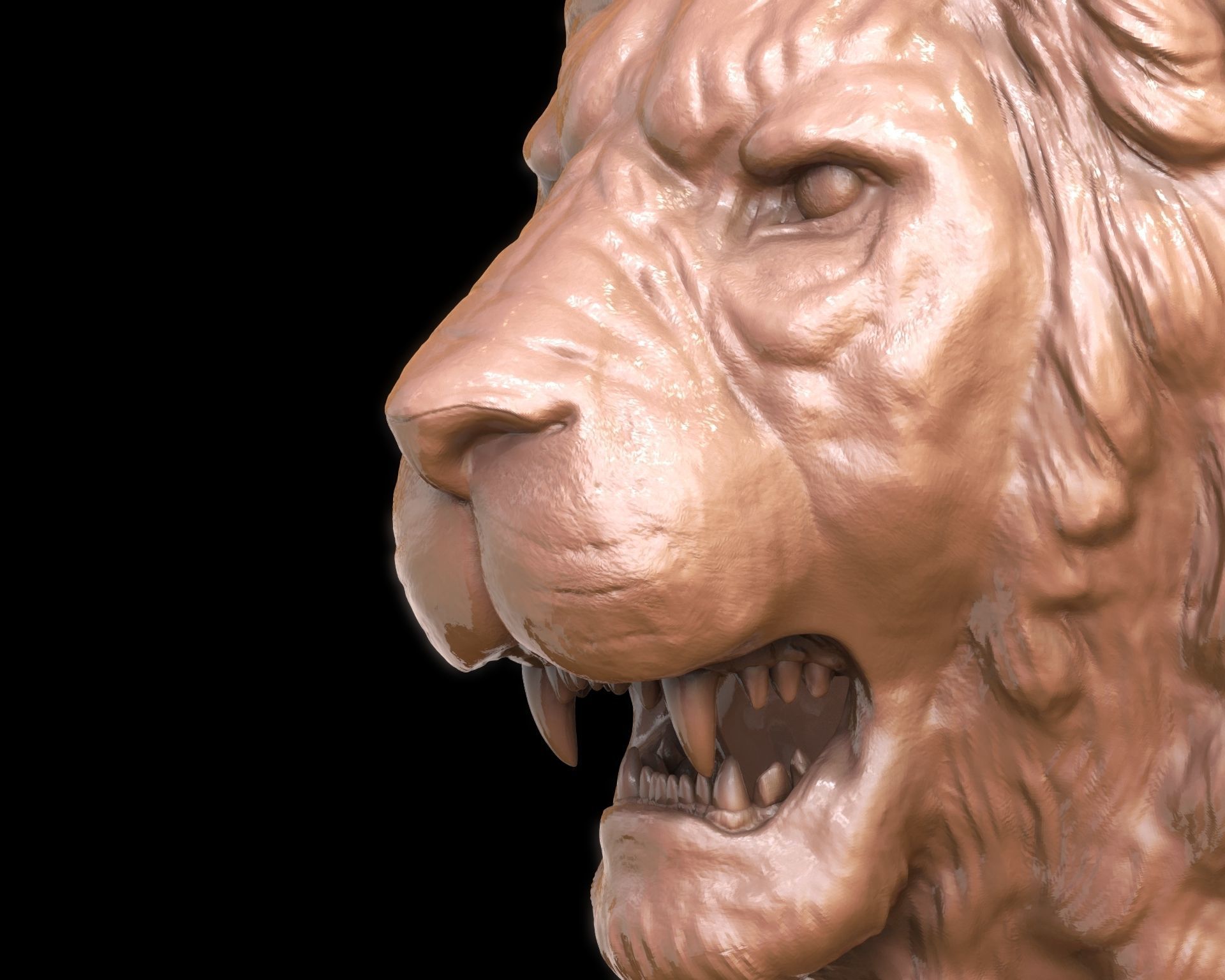 Lion Head Ring 3D print model_29