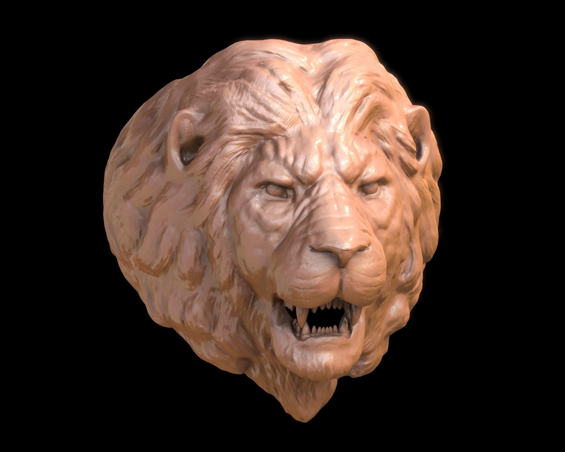 Lion Head Ring 3D print model_24