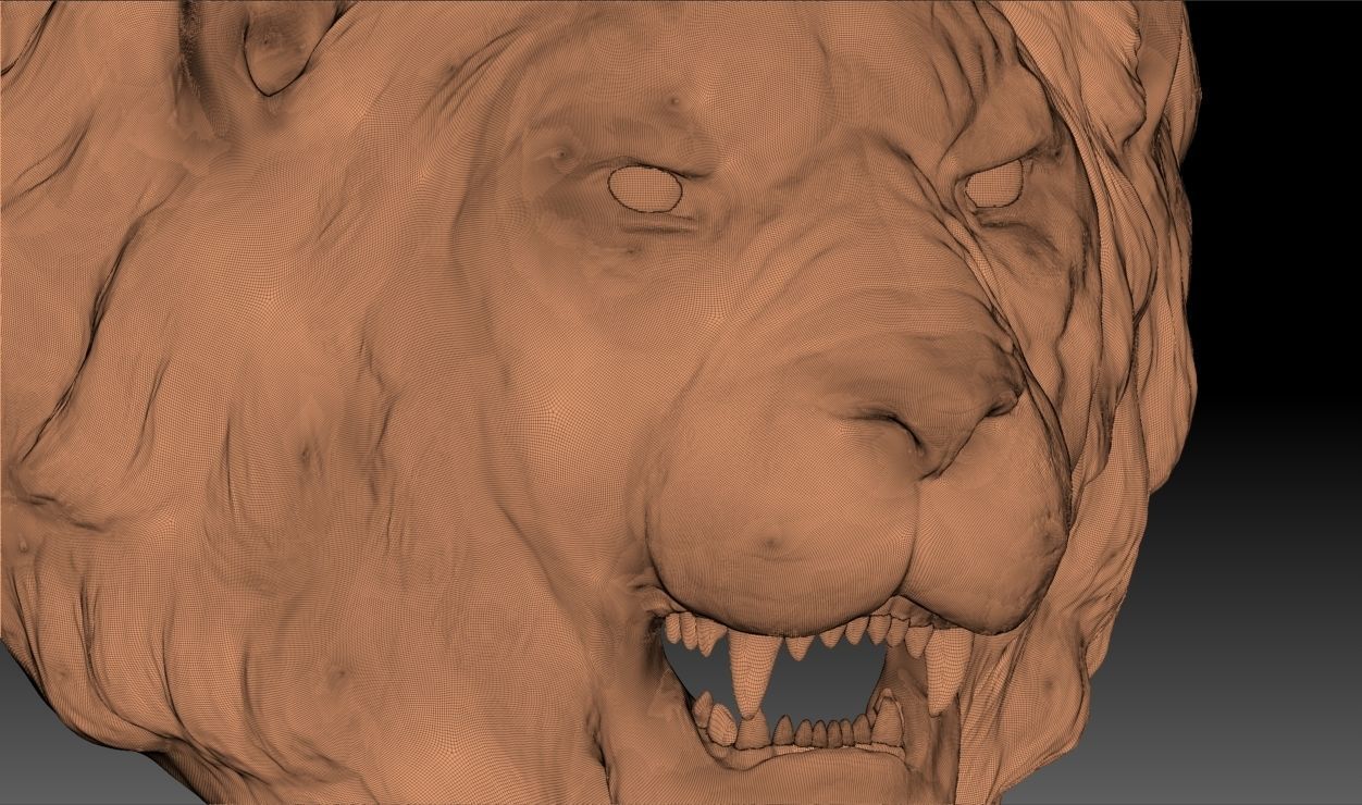 Lion Head Ring 3D print model_31