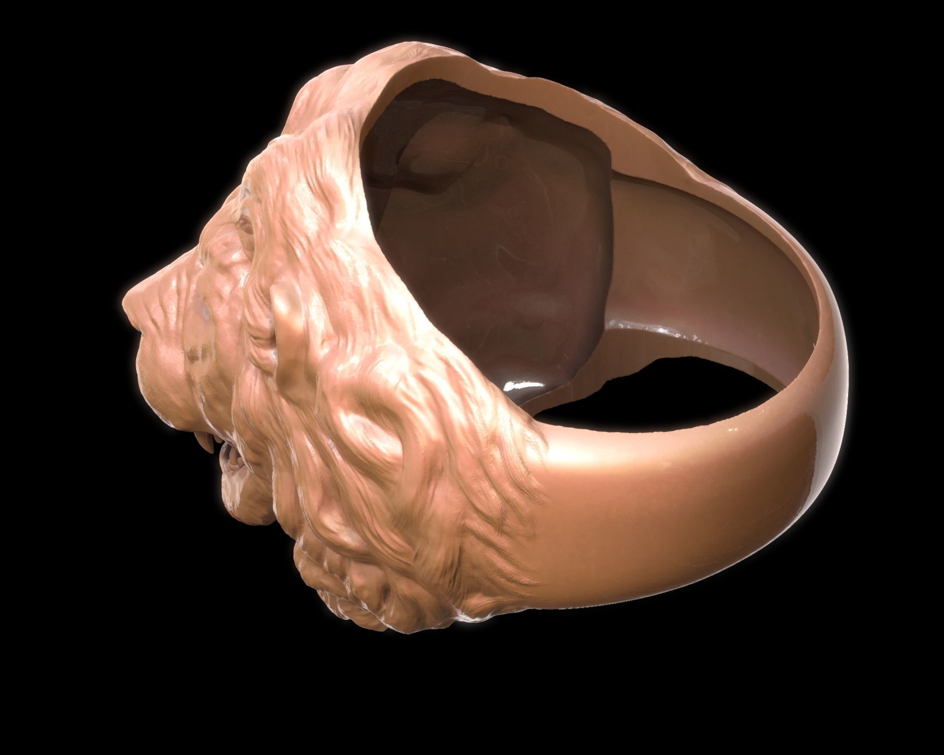 Lion Head Ring 3D print model_28
